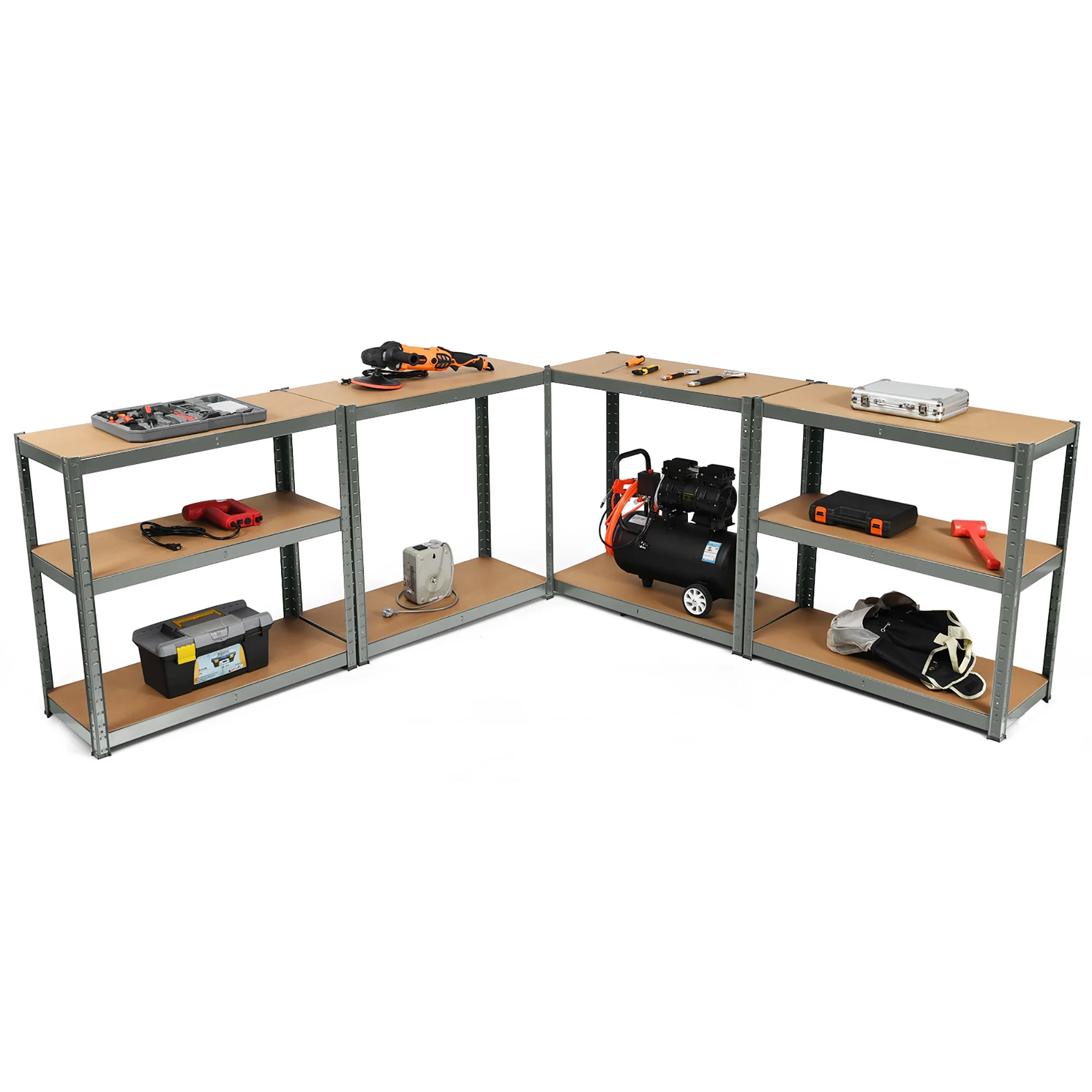 Costway 2PCS 72'' Heavy Duty Storage Shelf Steel Metal Garage Rack 5 Level Adjustable Blue - Image 22