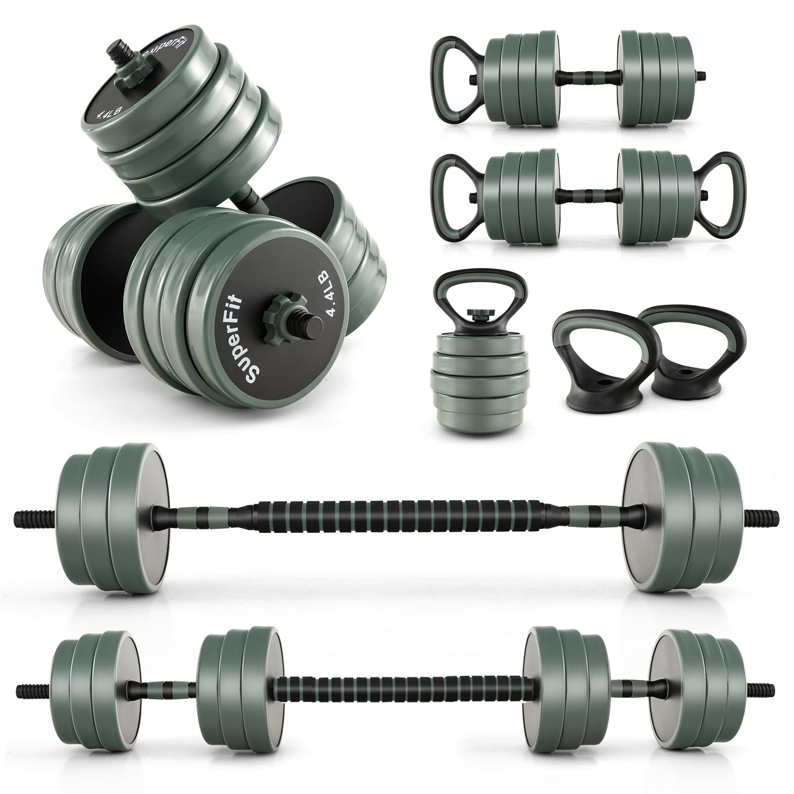 92 LBS Adjustable Dumbbell Set, Free Weight Set with Connector - Image 2