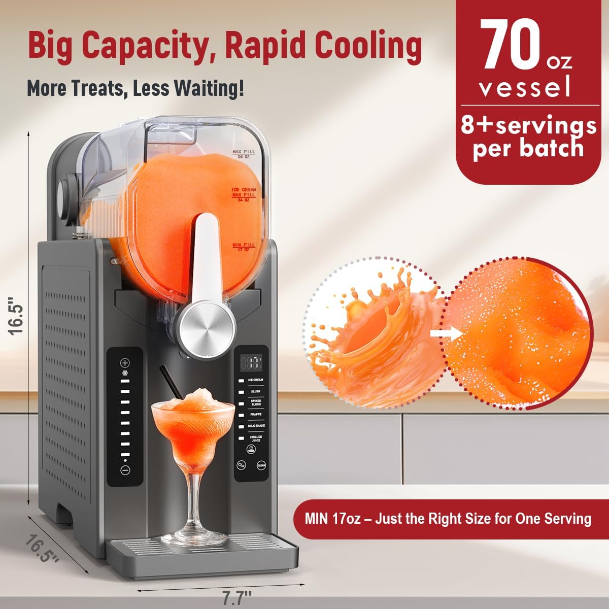 All-In-One Slushie Maker, Frozen Drink Machine for Smoothies, Milkshakes and Ice Cream - Image 3