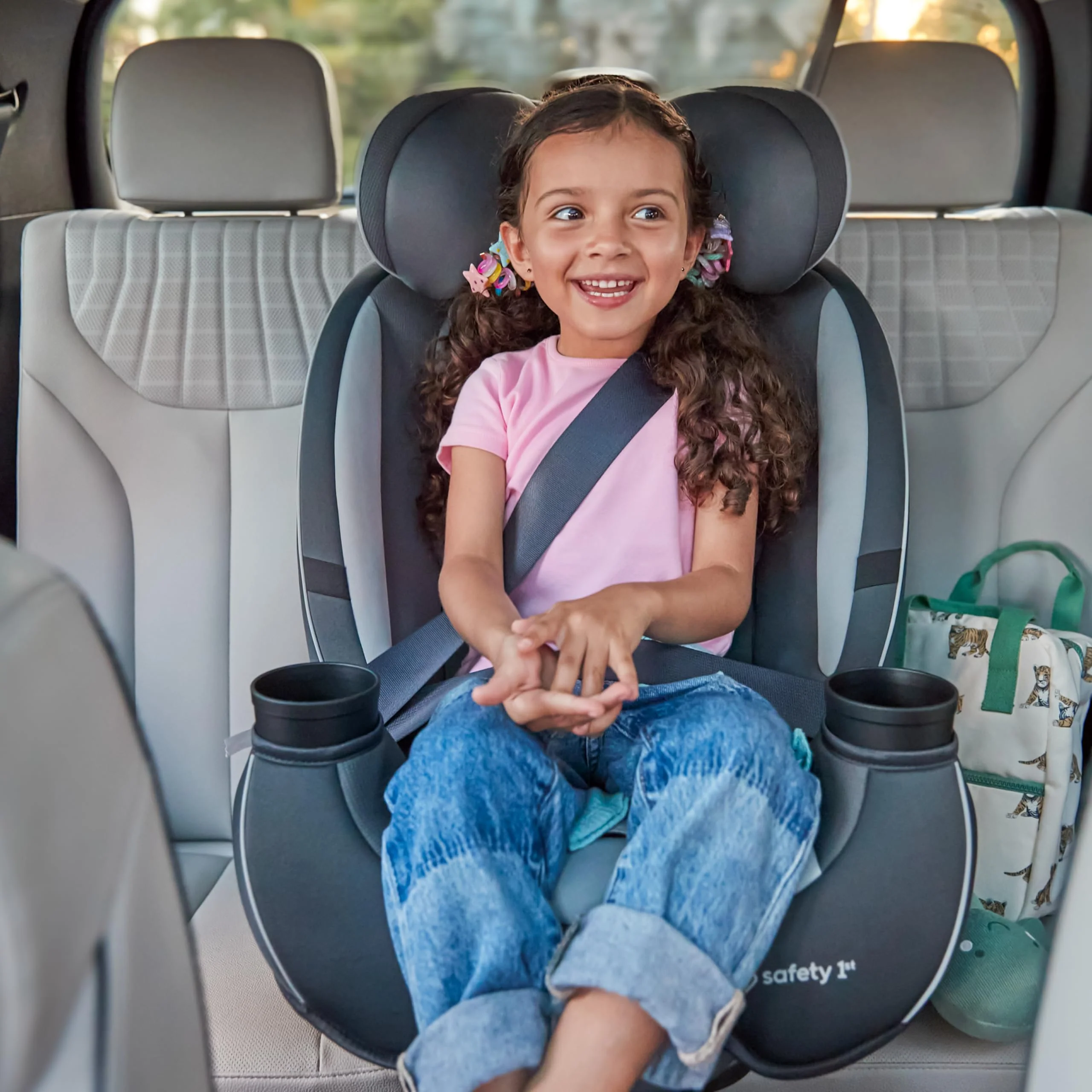 3-in-1 Slim Convertible Car Seat, All-in-One Infant Toddler Booster Seat, Rear & Forward Facing Child Safety Seat, Blue - Image 9
