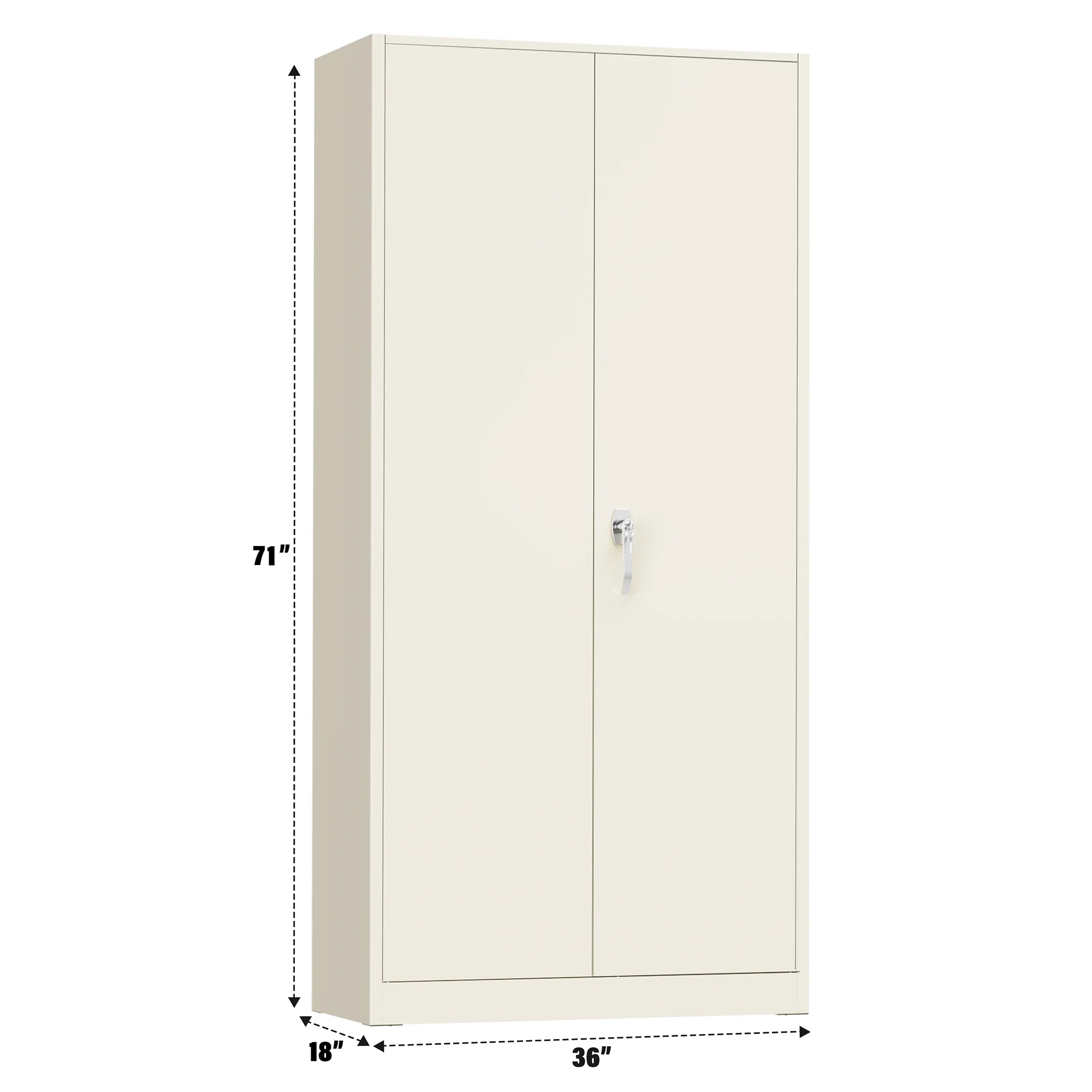 SUNCROWN Metal Storage Garage Cabinets with Locking Doors and Adjustable Shelves, Steel Storage Cabinet for Garage, Office, Classroom, Assemble Required(White) - Image 9