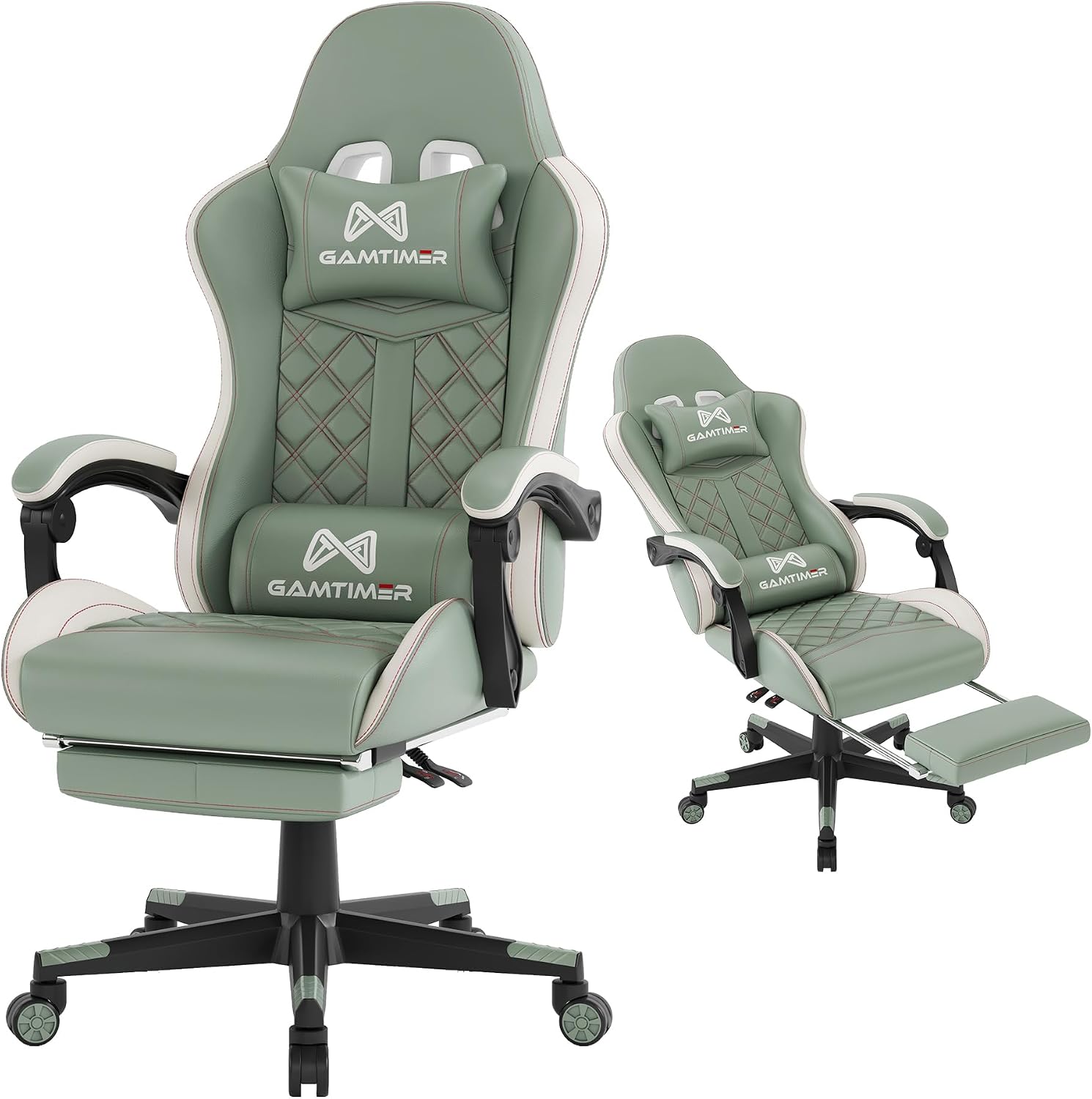 Gaming Chair, 400 LB Weight Capacity,with Pocket Spring Cushion - Image 4