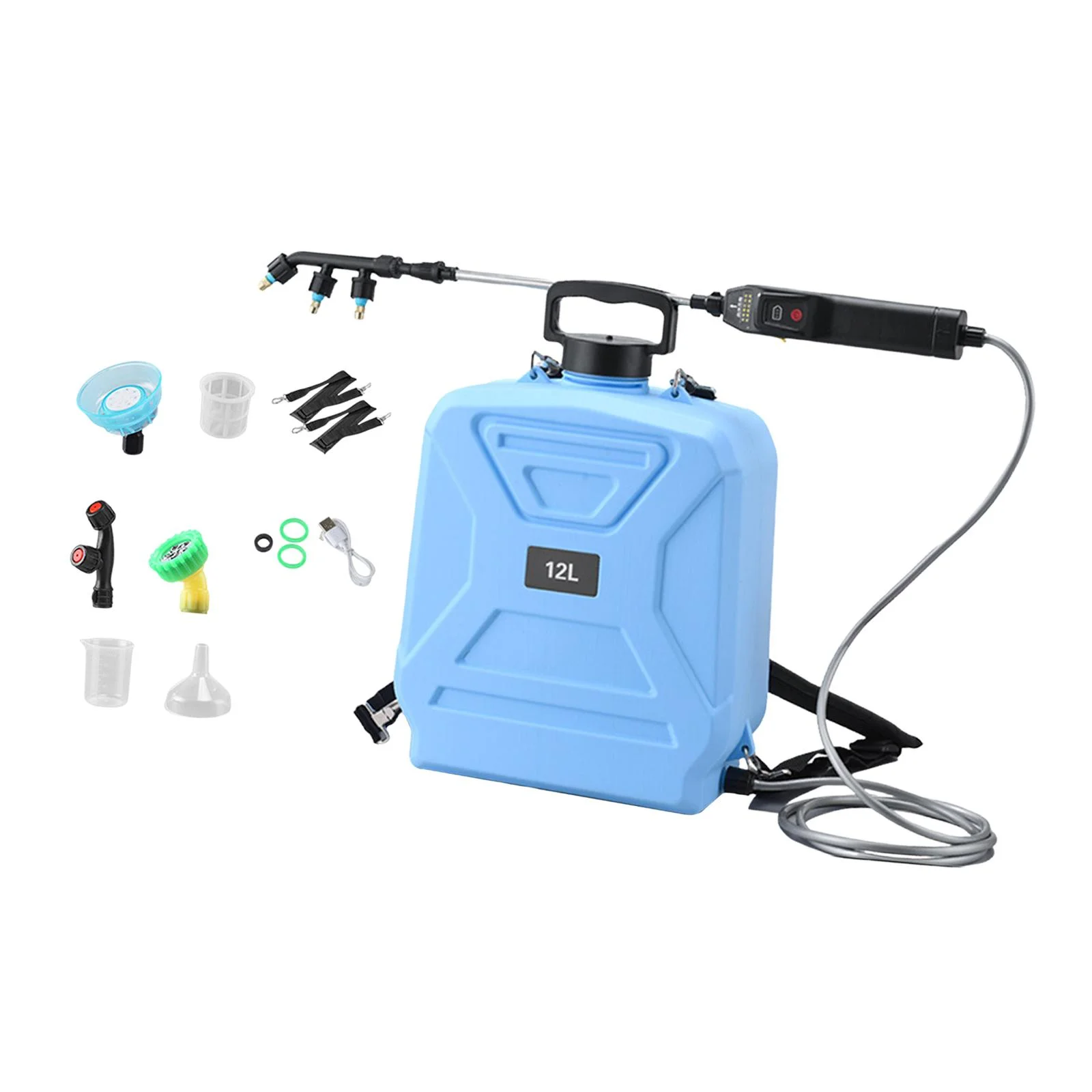 koolsoo Garden Electric Sprayer 2 Spray Speed 12L Practical Comfortable Handle, Retractable Water Sprayer for Gardening Cleaning Green - Image 13