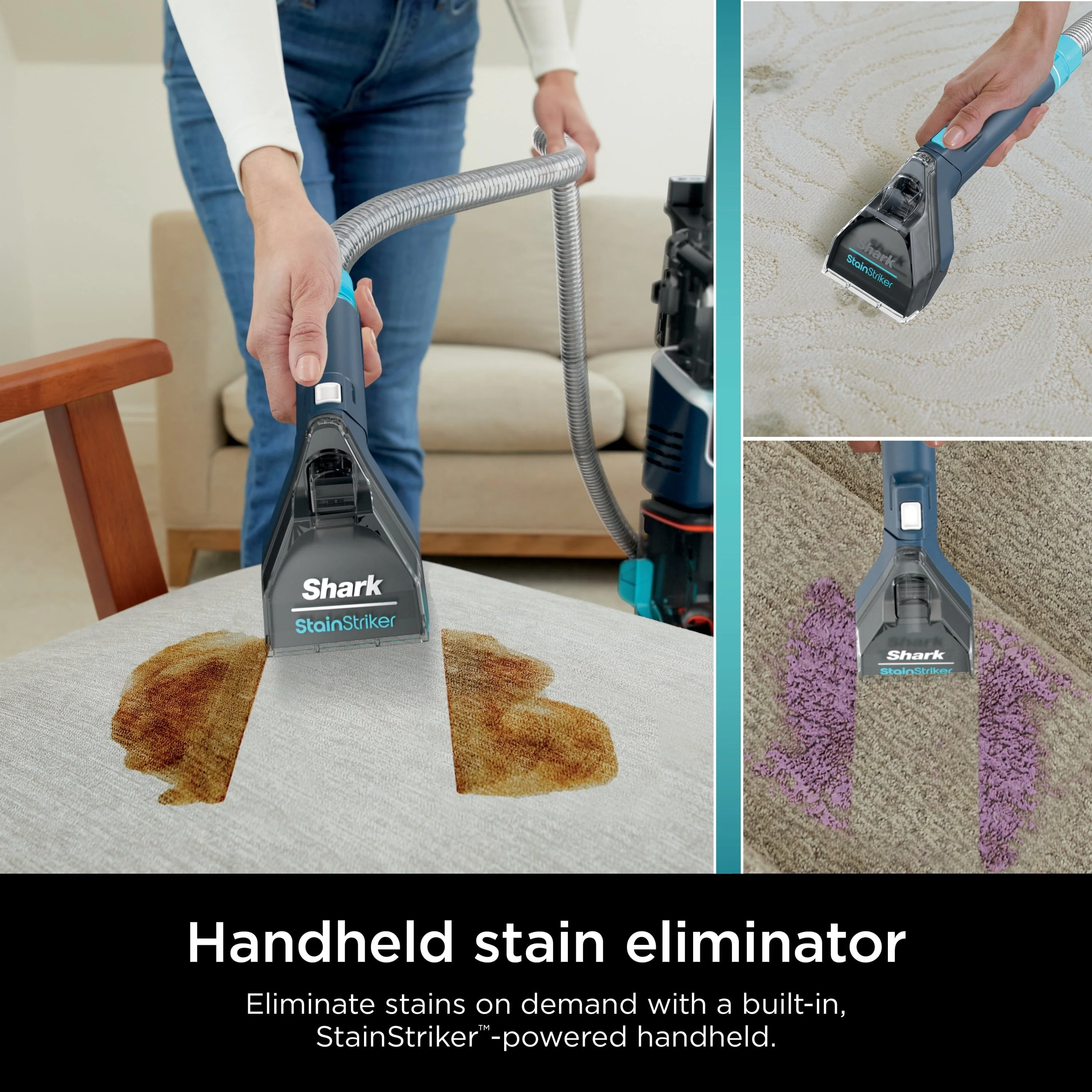 Shark CarpetXpert with StainStriker, Upright Carpet, Area Rug & Upholstery Cleaner for Pets, Built-in Spot & Stain Eliminator, Deep Cleaning & Tough Stain Removal, Carpet Shampooer, Navy, New,EX200 - Image 5
