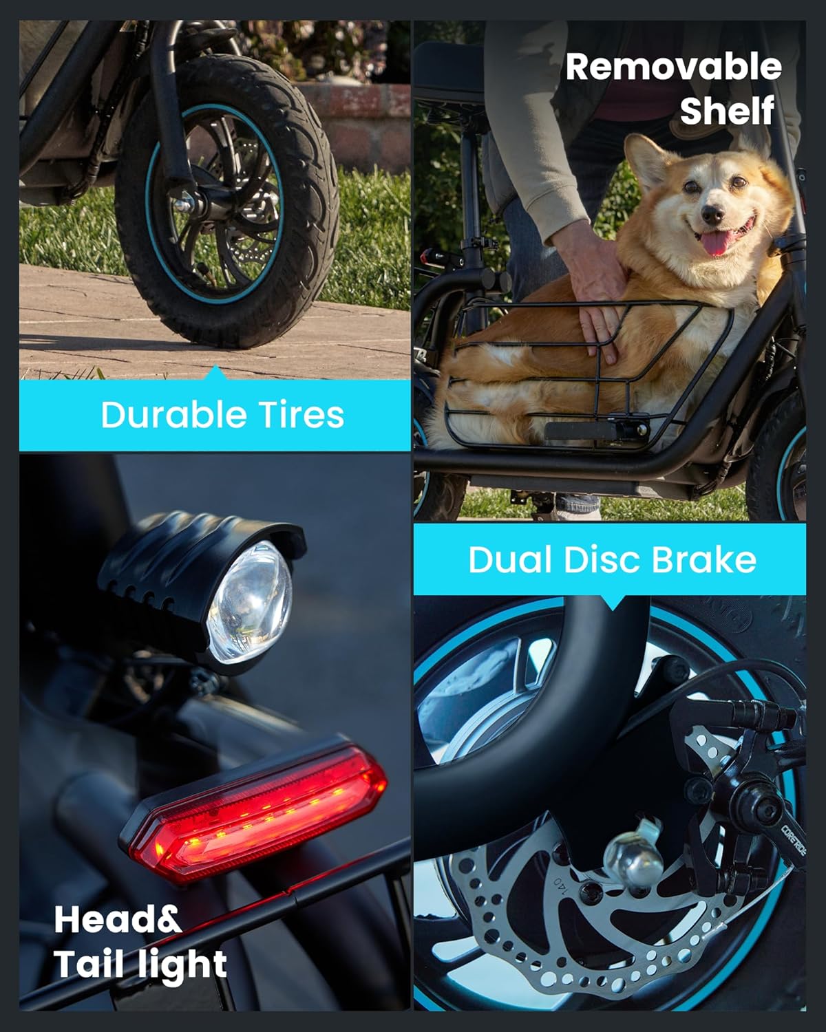 Electric Scooter with Large Basket, 550W Motor - Image 6