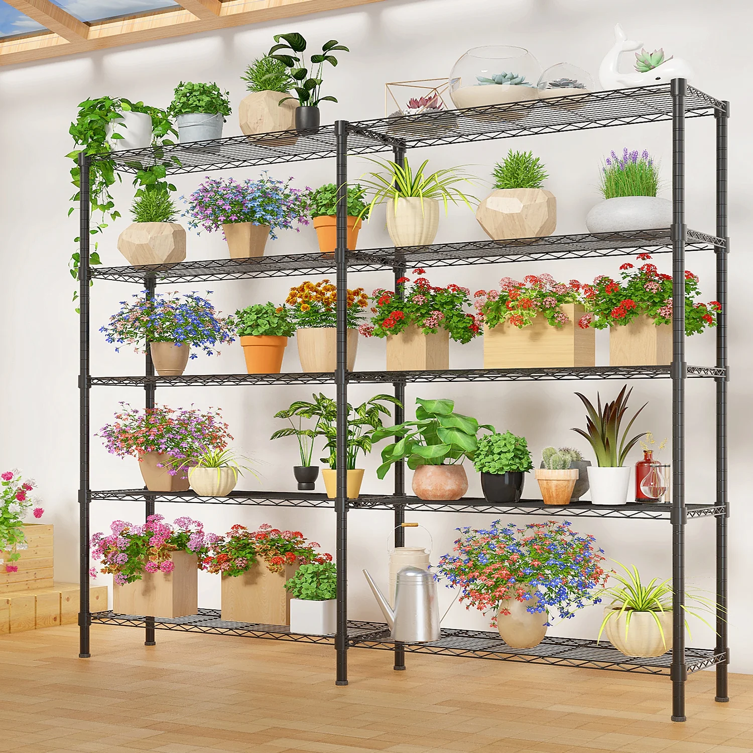 Zimtown Heavy Duty Storage Shelves, 63"W Wire Shelving Unit, Adjustable 4 Tier Metal Shelves Organizer Silver for Pantry Kitchen Basement, 1500 lbs Capacity - Image 17