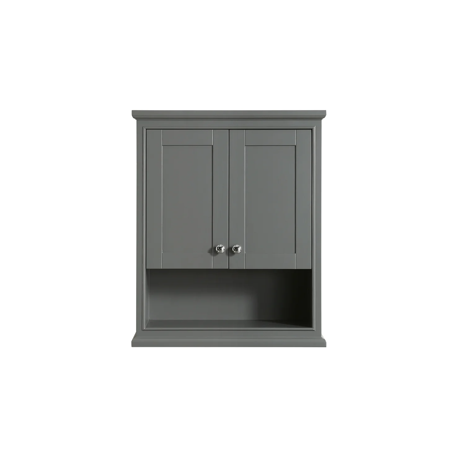 Wyndham Collection Deborah Over-the-Toilet Bathroom Wall-Mounted Storage Cabinet in Dark Gray with Matte Black Trim - Image 12