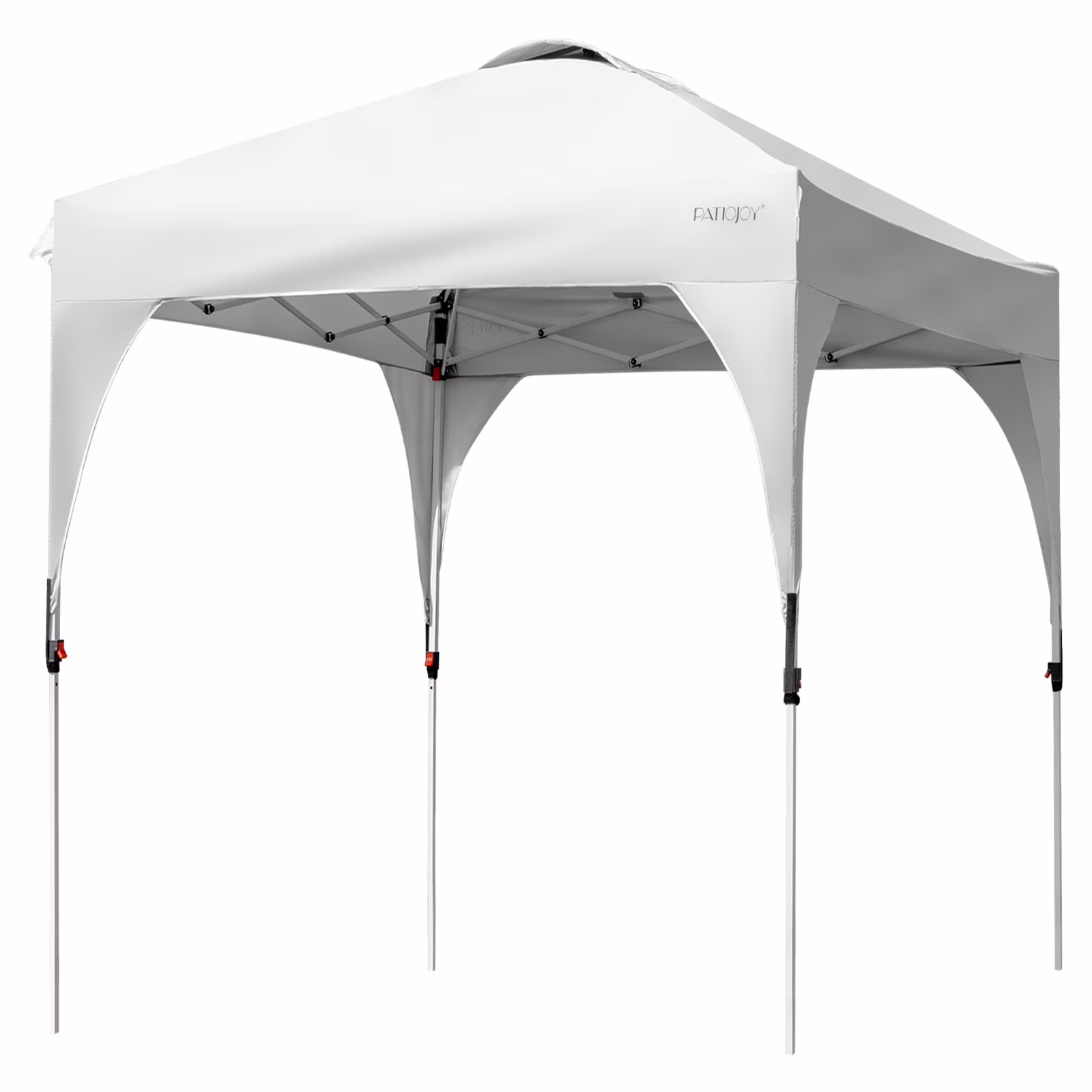 Patiojoy Pop-up Canopy Tent 6.6' x 6.6' Height Adjustable Commercial Instant Canopy w/ Portable Roller Bag White