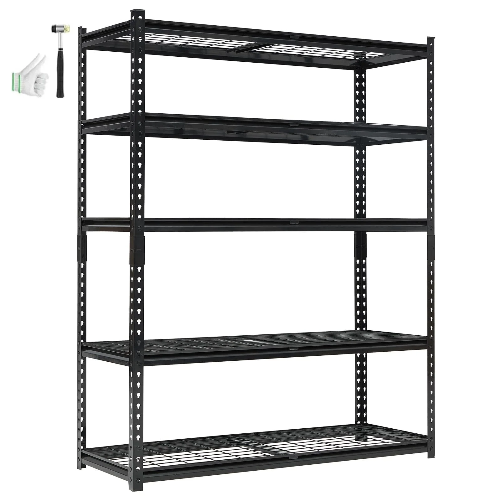 60" W Garage Shelving Units Heavy Duty,5-Tier Adjustable Storage Shelves 2500 LBS Metal Storage Utility Racks 24" D x 72" H - Image 2