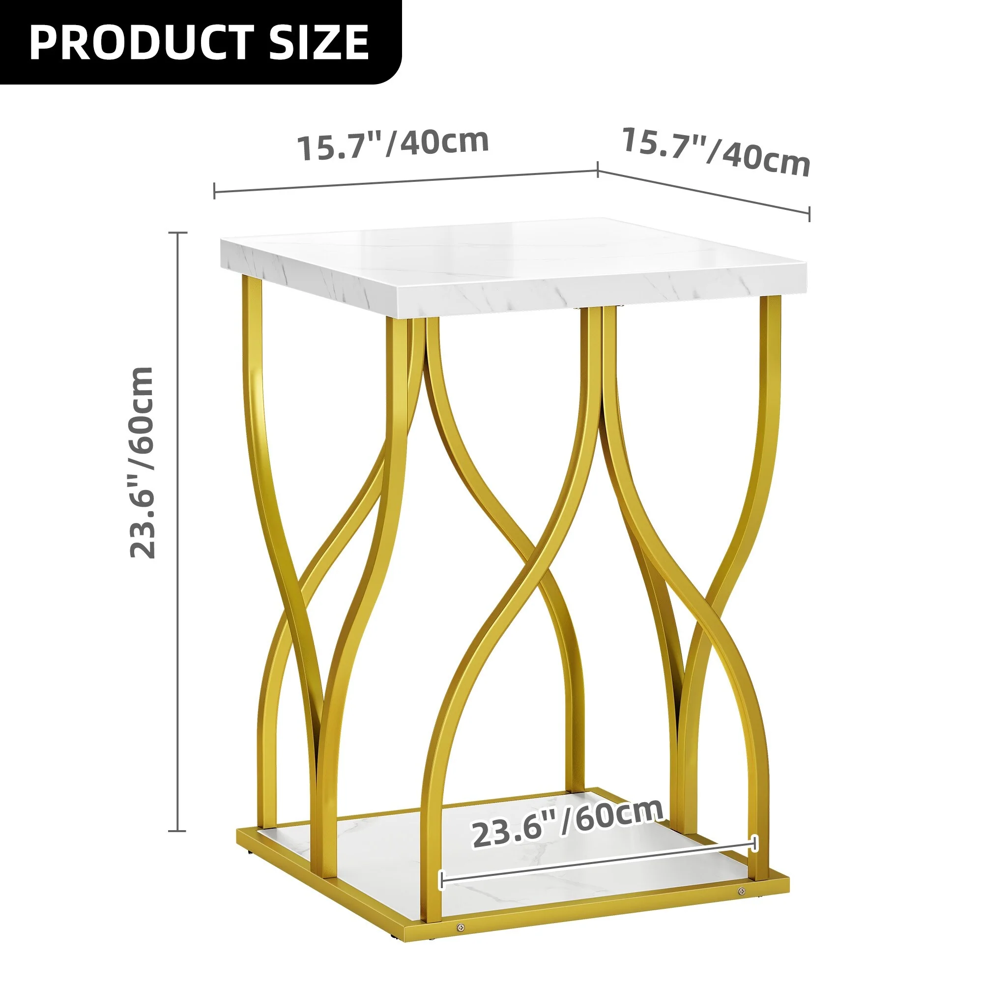 Modern Gold Console Table with Marbled Top, Sofa Table for Entryway and Hallway - Image 20
