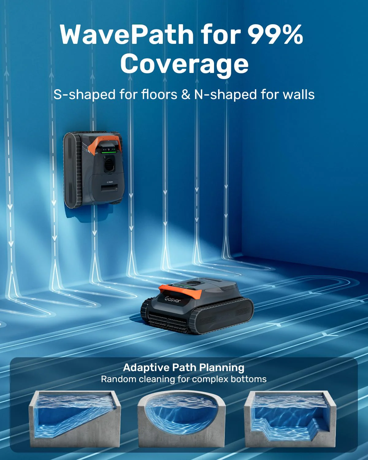 Cordless Robotic Pool Vacuum Cleaner, Smart Navigation with Wall and Waterline Cleaning - Image 3