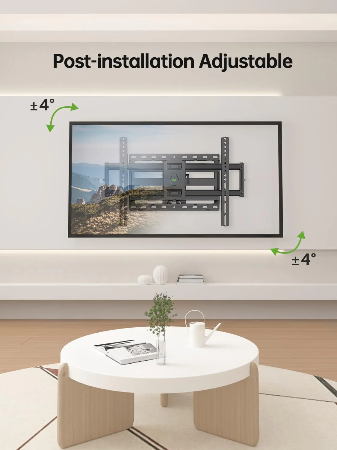 Full Motion TV Wall Mount for Most 42-86 Inch Flat Screen TVs, Adjustable Swivel and Tilt Bracket - Image 6