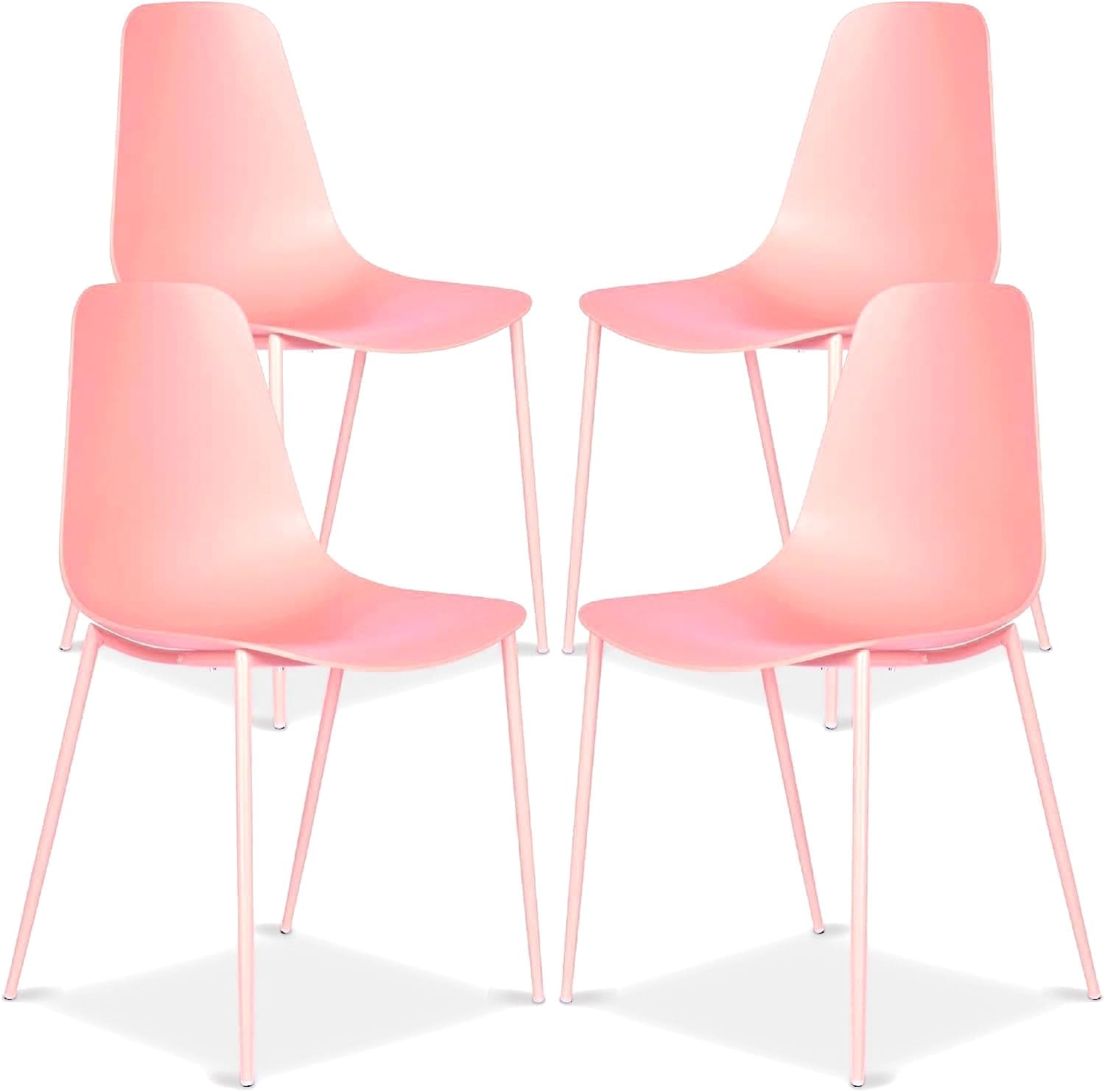 Isla Modern Kitchen Chairs Set of 4, Plastic Dining Chair with Metal Legs, Quick Assembly Simple Cafe Chairs Plastic for Indoor or Outdoor, Ocean Teal - Image 10