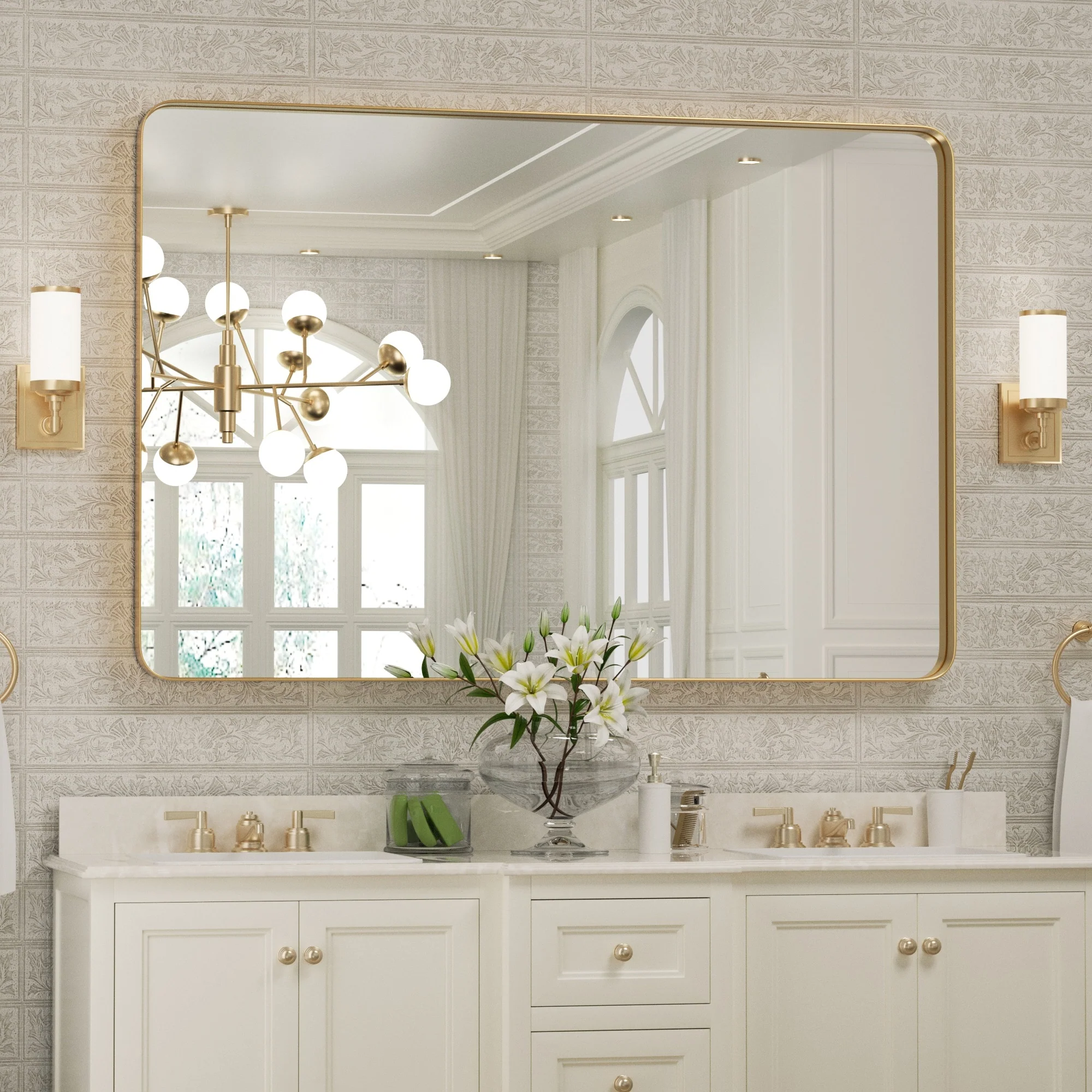 Wall Mirror Vanity Mirror, Bathroom Mirror with Rounded Corners, 1 Piece - Image 29