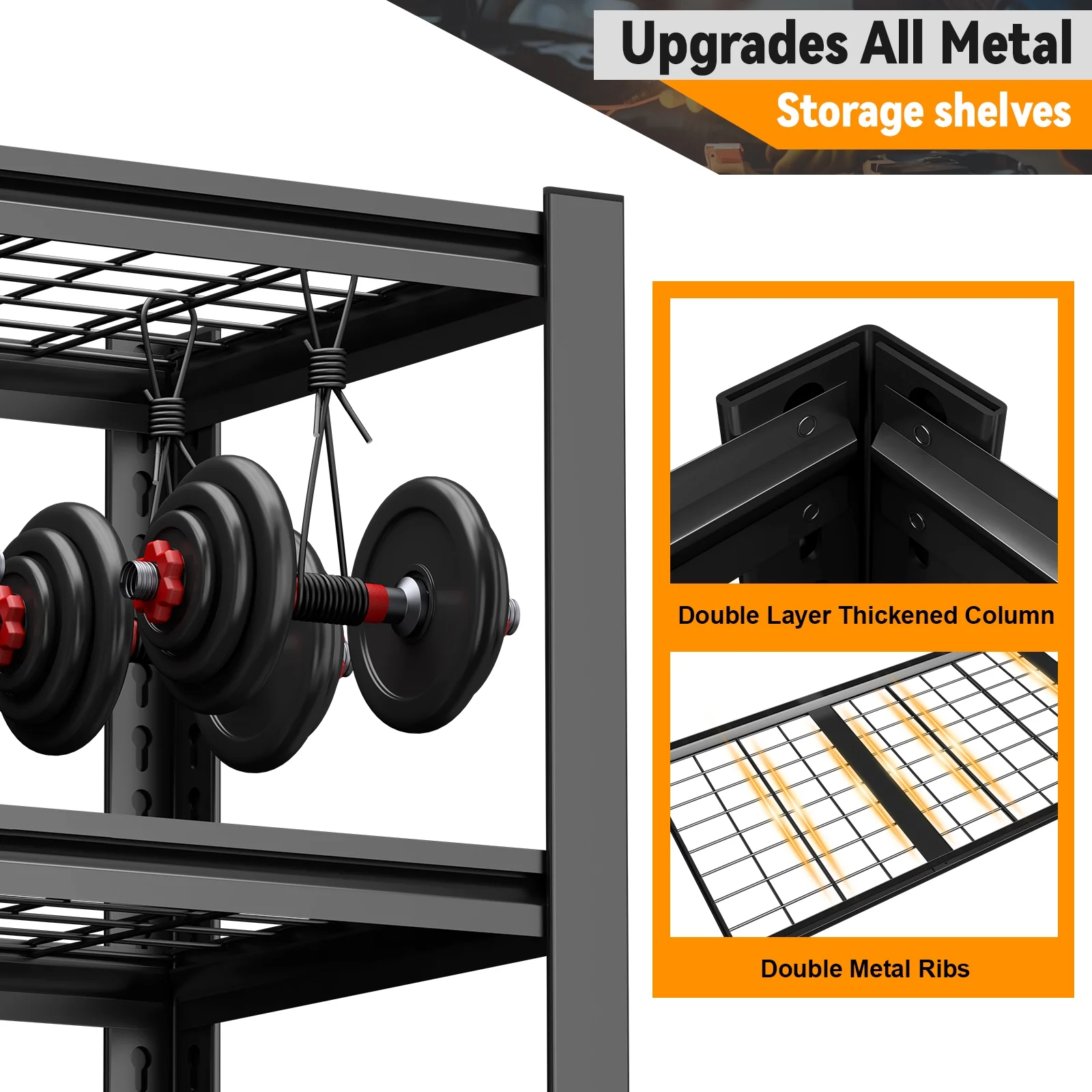 TrumanPick Storage Shelves 2500LBS Metal Wire Shelving Units Garage Storage Rack 48"W x 18"D x 72"H Heavy Duty Adjustable Industrial Shelving - Image 2