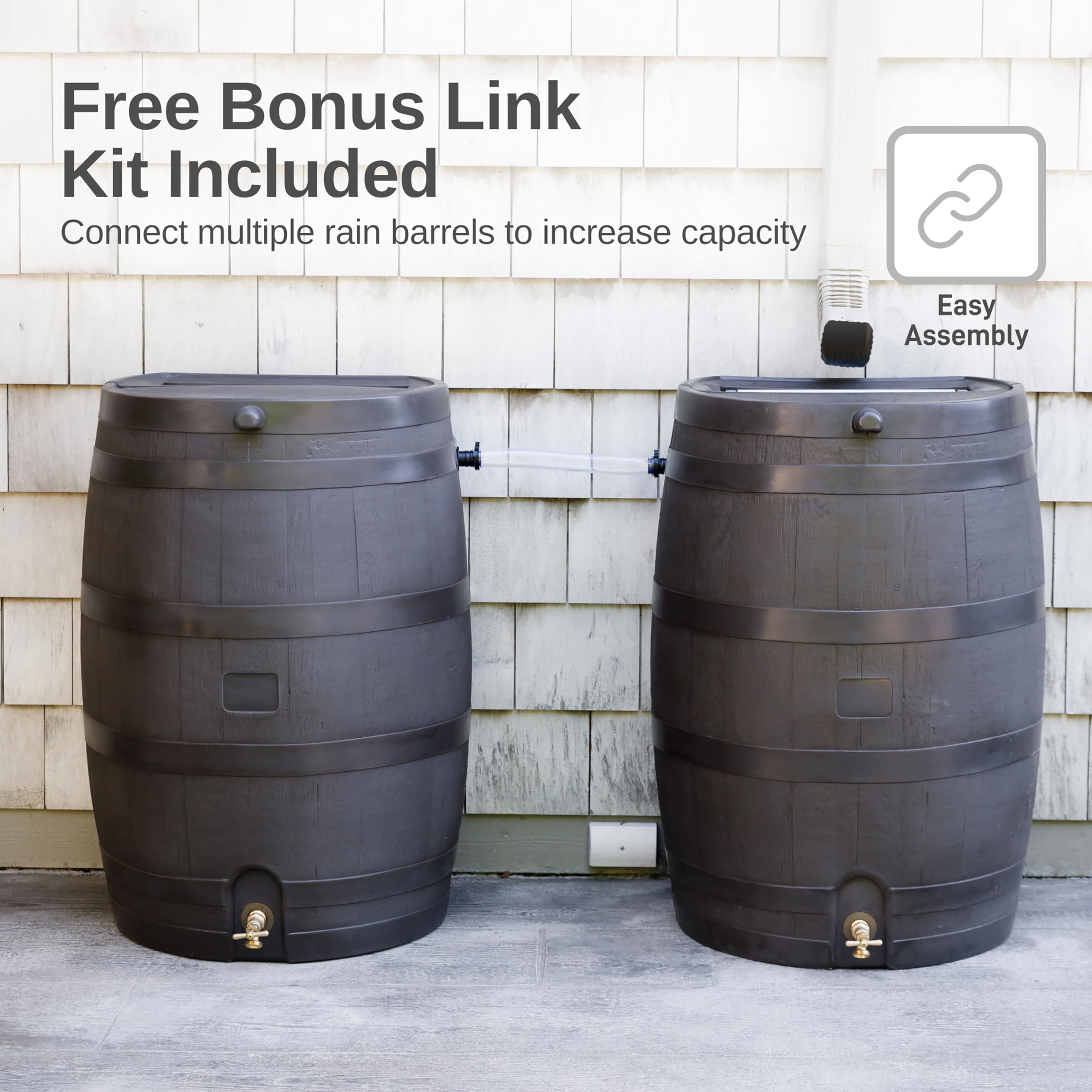 50 Gallon Rain Barrel with Brass Spigot, Large Outdoor Rainwater Collection and Storage Container for Garden - Image 18