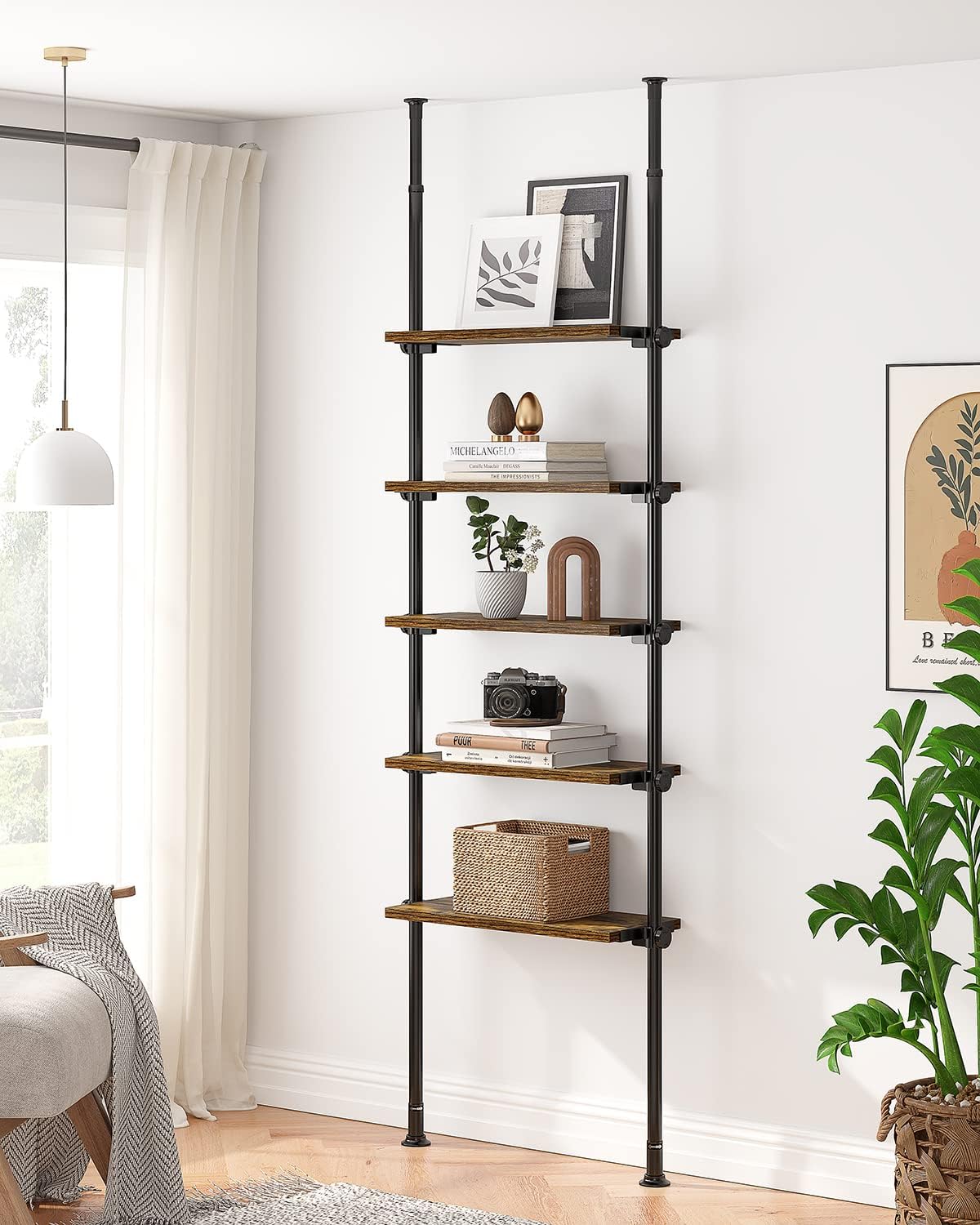 Floor to Ceiling Bookshelves, Tall Narrow Bookshelf for Small Space - Image 2