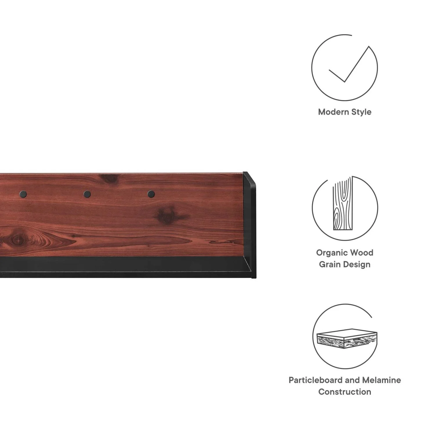 Wall Mount Storage Display Accent Cabinet, Black Cherry, Wood, Living Office Kitchen Hospitality Restaurant, Modern Contemporary HB34531 - Image 7