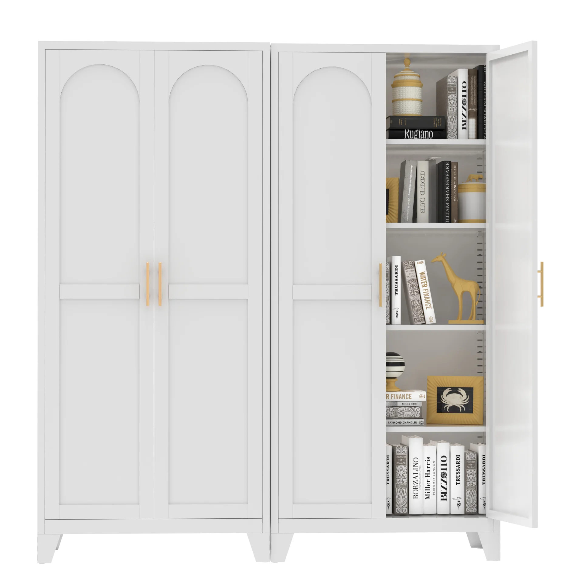 71 Inch Metal Storage Cabinet with 2 Doors and 5 Adjustable Shelves, Lockable File Cabinet for Organizing Garage, Pantry, Basement, Laundry Room or Mudroom, White - Image 7