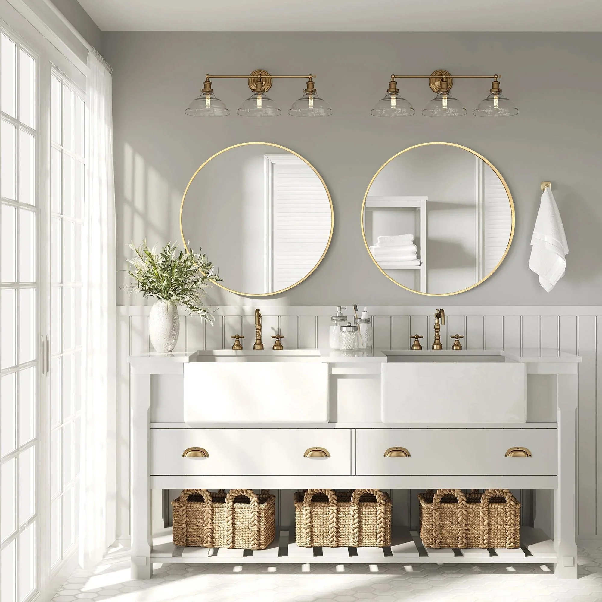 Modern Round Bathroom Vanity Mirror, Wall Mounted Circular Mirror for Bathroom, Bedroom and Home Decor - Image 6
