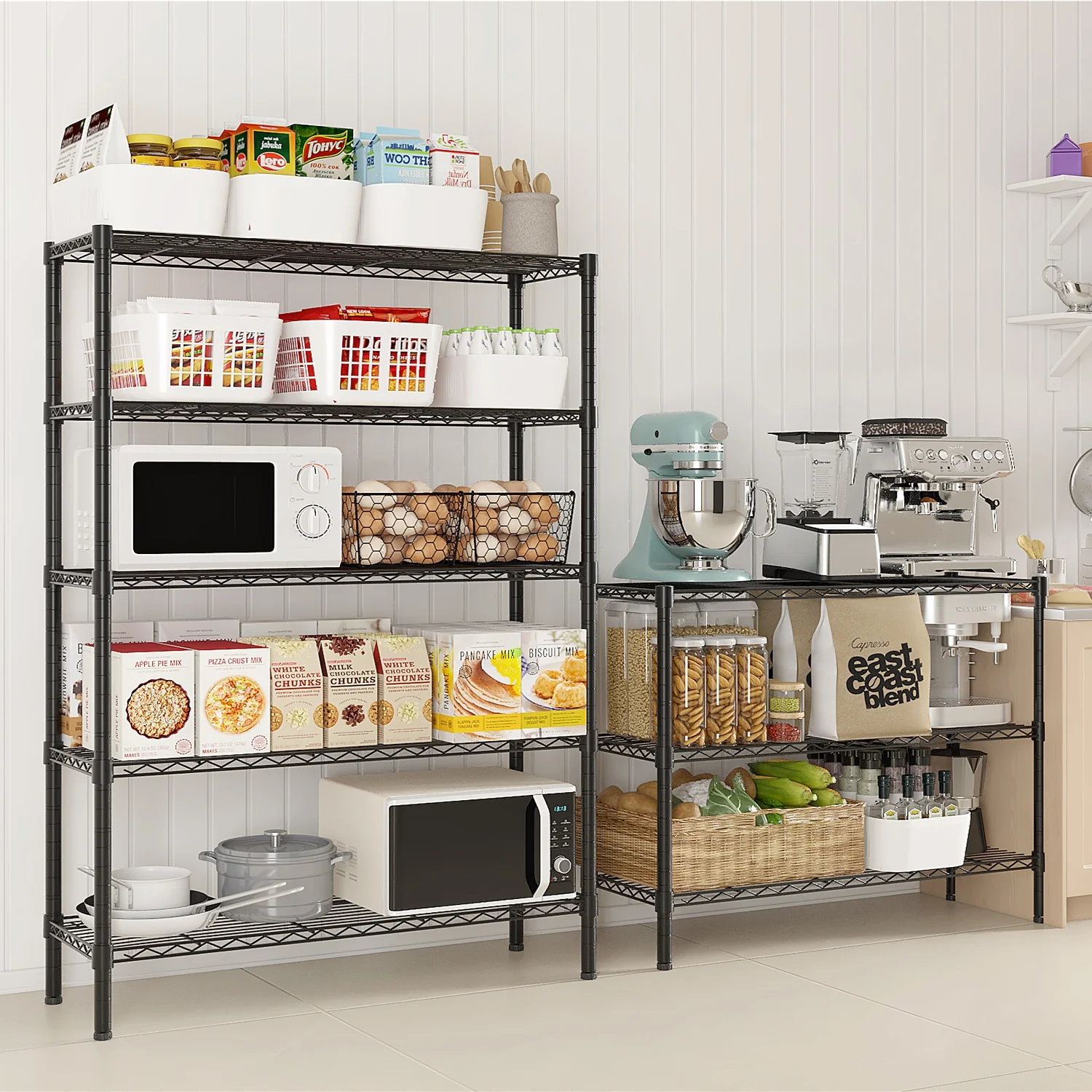 Zimtown Heavy Duty Storage Shelves, 63"W Wire Shelving Unit, Adjustable 4 Tier Metal Shelves Organizer Silver for Pantry Kitchen Basement, 1500 lbs Capacity - Image 30
