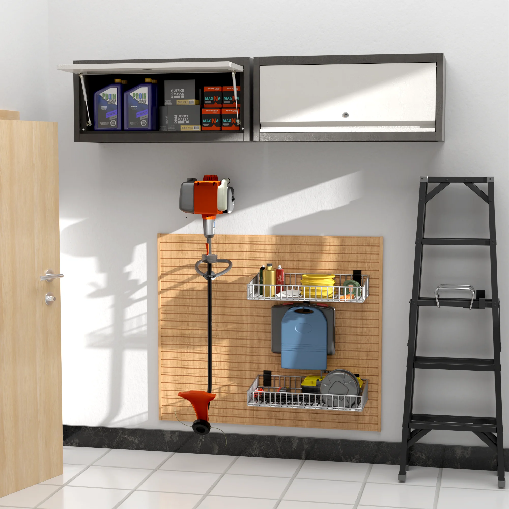 SUXXAN Metal Rolling Cabinet with 2 Swing Doors, Adjustable Shelve, Storage Tool Chest for Garage Utility Room, White - Image 42