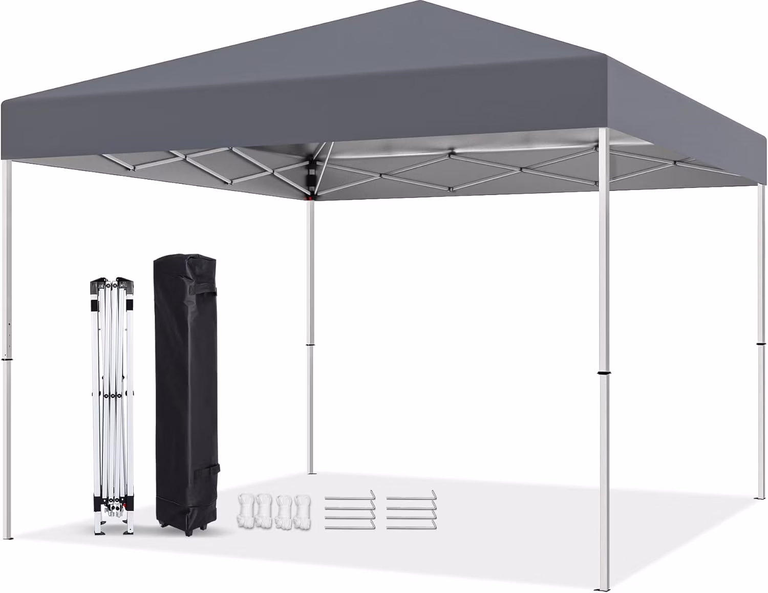 Puppys 10 X 10ft Pop Up Canopy Tent Easy Set up Outdoor Instant Straight Legs Portable Gazebo Shelter with Wheeled Bag for Camp Beach Patio and Garden (Blue) - Image 3