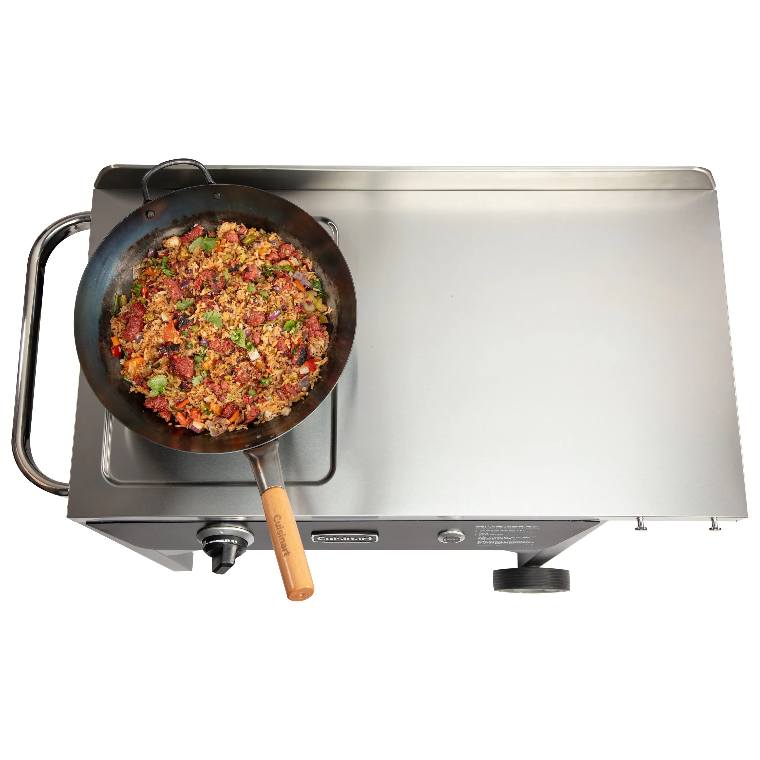 Outdoor Wok Station, 50,000 BTU Propane Outdoor Wok Burner w Prep Table, 14 Carbon Steel Wok for Stir Fry, Searing, BBQ Black - Image 18
