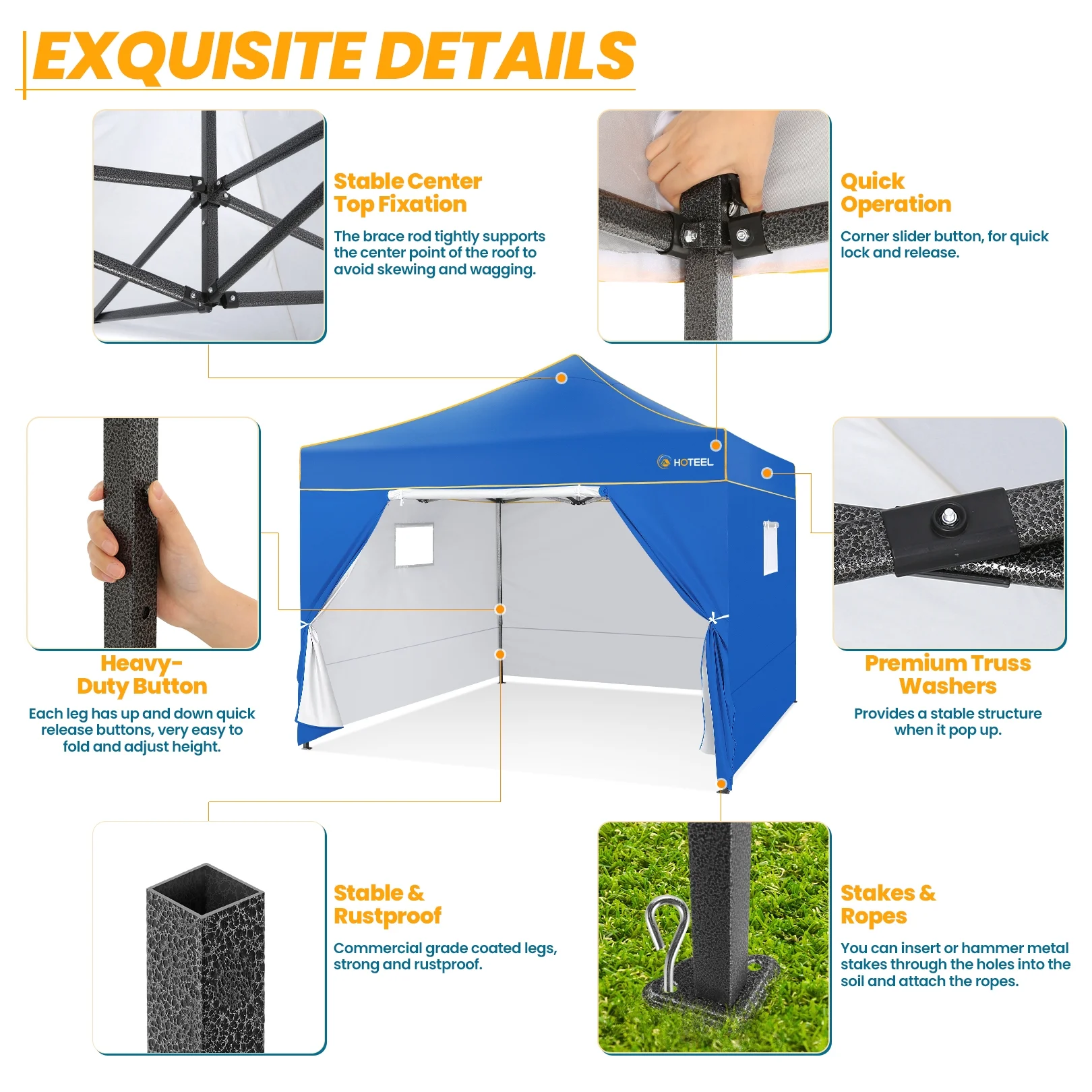 SANOPY 10'x10' Pop up Canopy Tent Anti-UV Waterproof Outdoor Gazebo Instant Party Wedding Backyard Canopy Tent Shade Shelter for Backyard, Patio, Parties,Khaki - Image 48