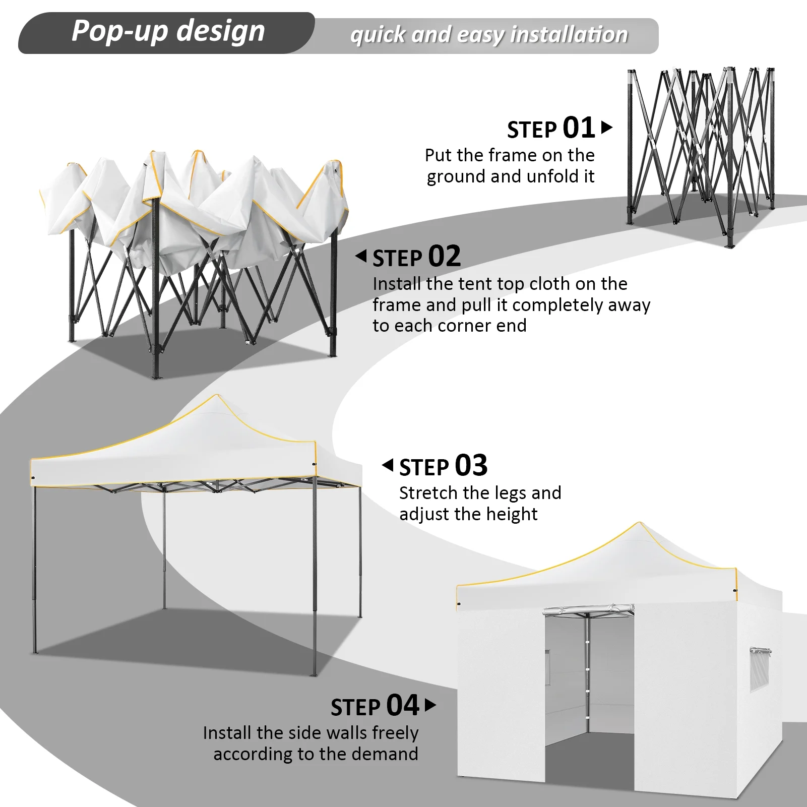 SANOPY 10'x10' Pop up Canopy Tent Anti-UV Waterproof Outdoor Gazebo Instant Party Wedding Backyard Canopy Tent Shade Shelter for Backyard, Patio, Parties,Khaki - Image 40