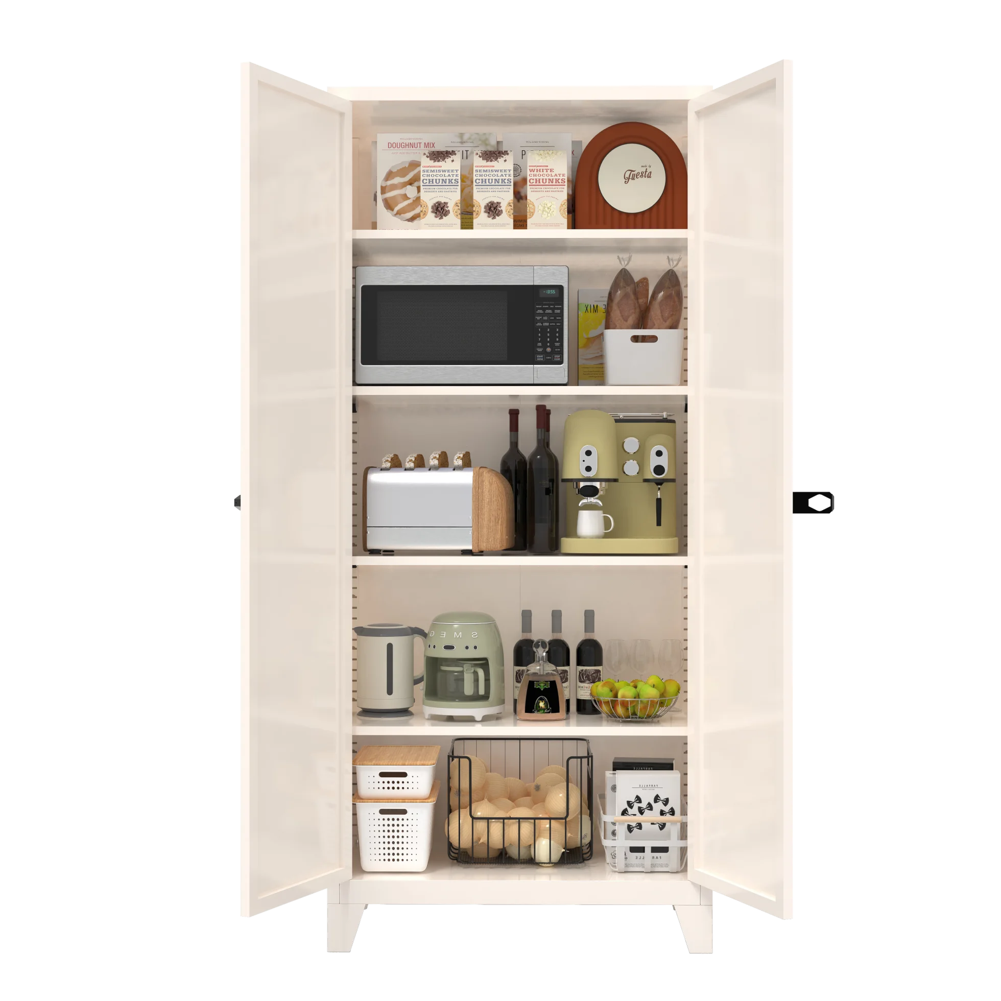 71 Inch Metal Storage Cabinet with 2 Doors and 5 Adjustable Shelves, Lockable File Cabinet for Organizing Garage, Pantry, Basement, Laundry Room or Mudroom, White - Image 25