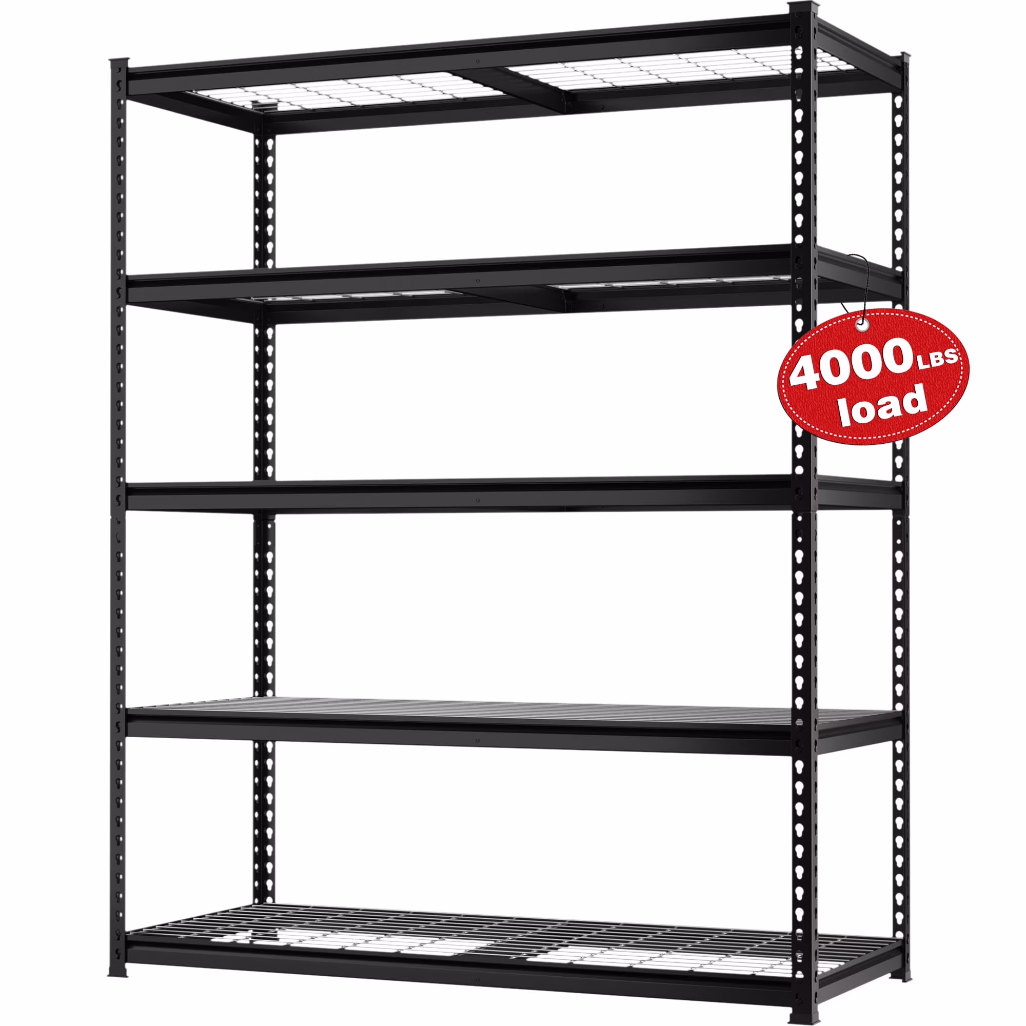 WORKPRO 4000 lbs 5-Tier Metal Shelving Unit, 72-H x 48-W x 24-D, Heavy Duty Adjustable Storage Rack, for Garage, Basement, Warehouse, Workshop