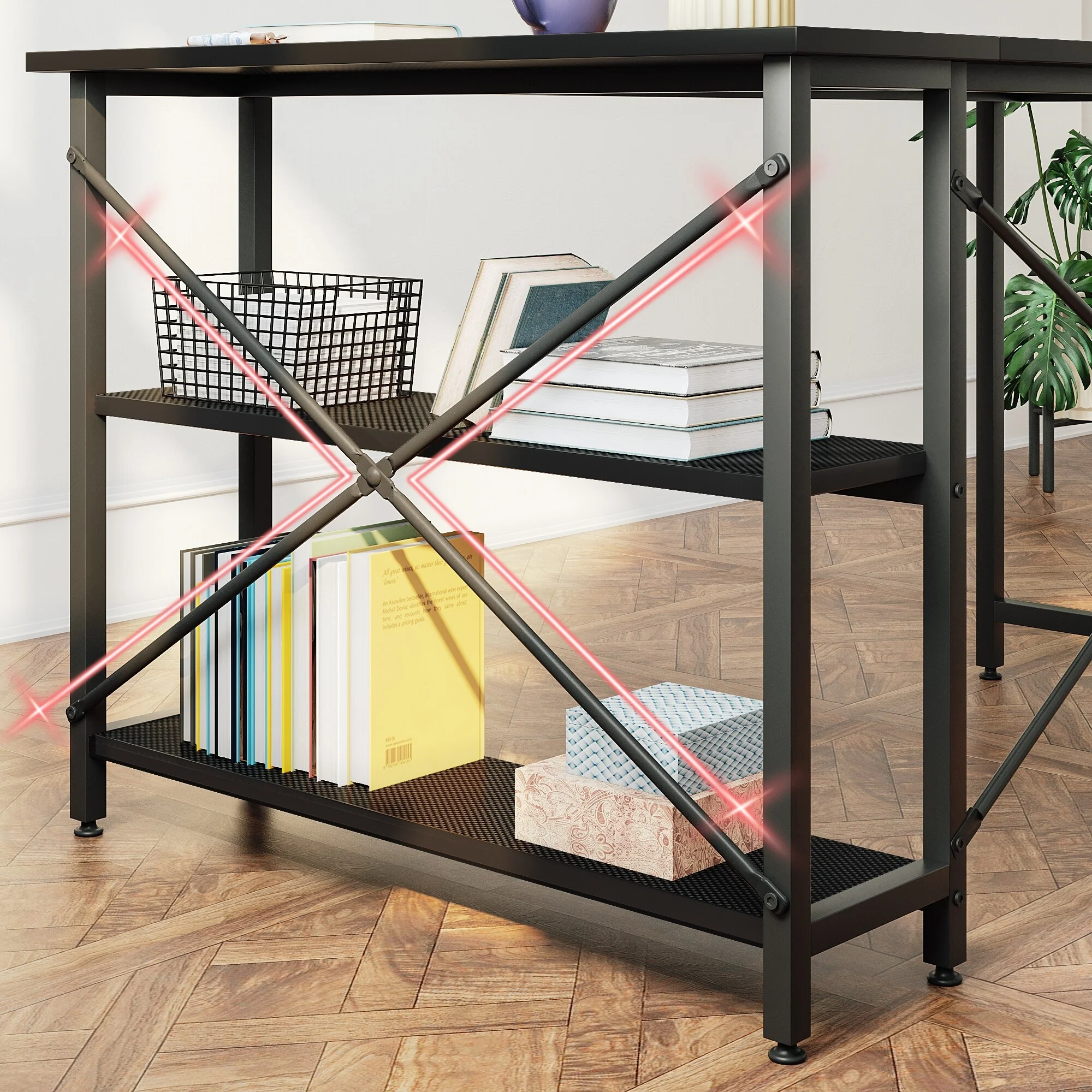 Small L Shaped Computer Desk with Storage Shelves, Compact Corner Workstation for Home Office and Study - Image 66