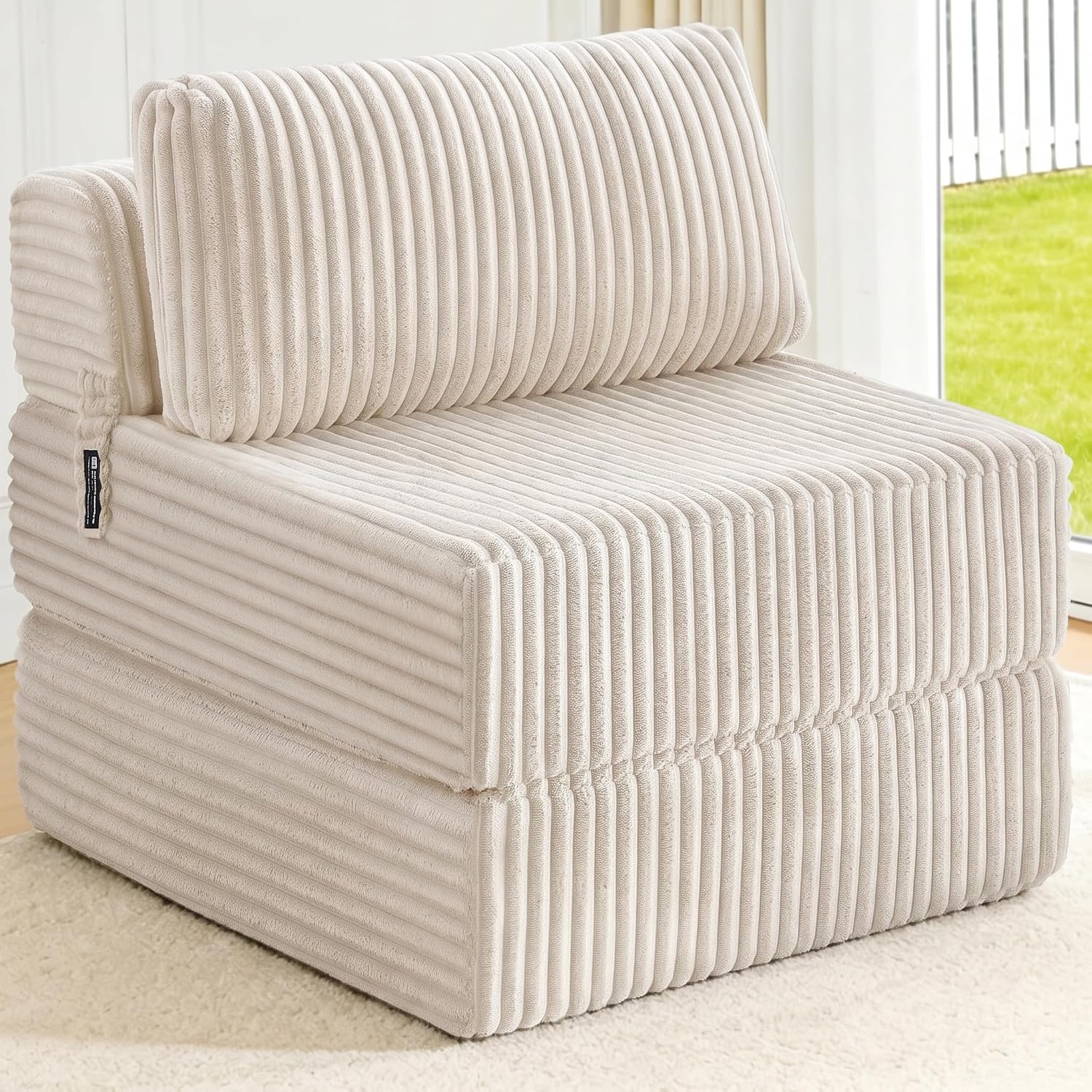 Folding Sofa Bed Convertible 4 in 1 Sleeper Chair Gray Single - Image 19