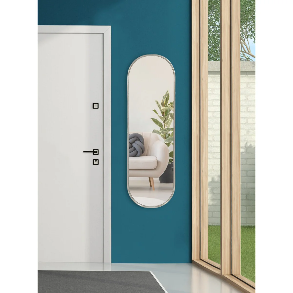 Modern Capsule Framed Wall Mirror, Decorative Oval Accent Mirror for Living Room, Bedroom and Entryway - Image 29