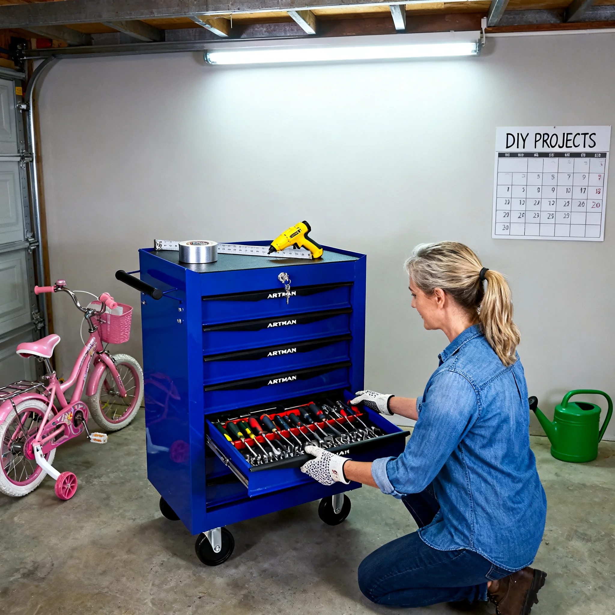 ARTMAN 20" 6-Drawer Tool Chest Cabinet with Ball Bearing Drawer Slides, Steel Tool Storage Box Organizer for Garage Workshop Repair Shop - Image 59