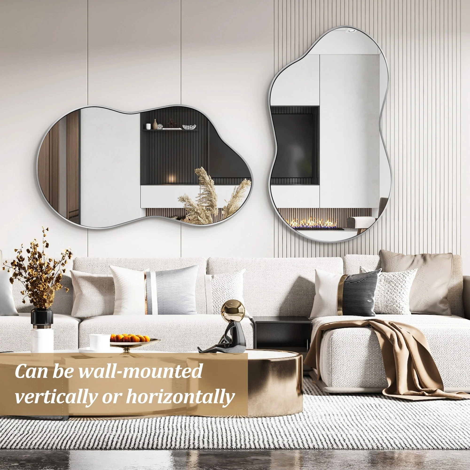 Asymmetrical Irregular Wall Mirror, Modern Decorative Accent Mirror for Living Room, Bedroom and Entryway - Image 12