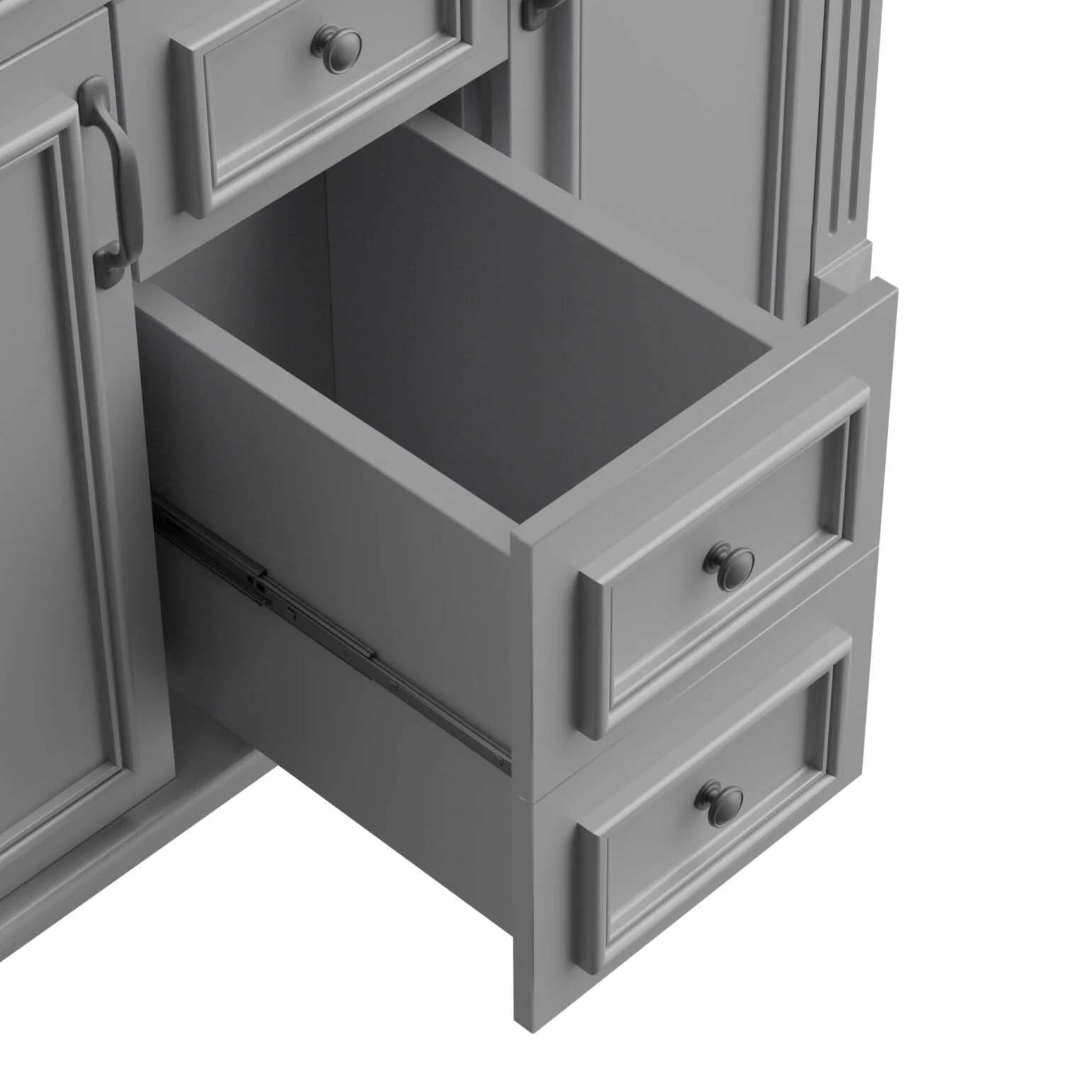 Modern Bathroom Furniture Set, 36" Bathroom Vanity with Top Sink, 35" Wall Mounted Bathroom Storage Cabinet, Mirror Cabinet with 6 Shelves, Storage Cabinet with 2 Doors and 2 Drawers, Grey - Image 11