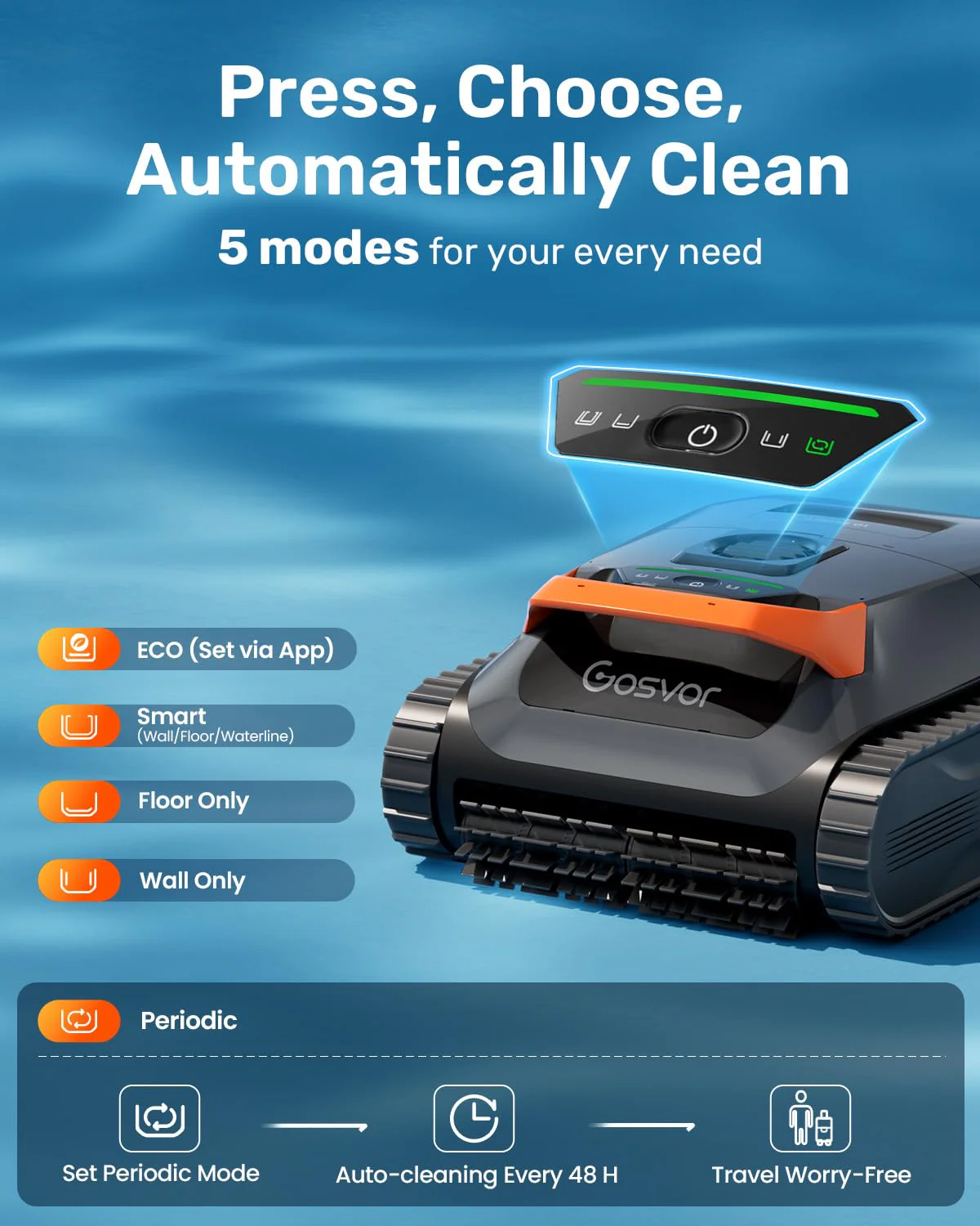 Cordless Robotic Pool Vacuum Cleaner, Smart Navigation with Wall and Waterline Cleaning - Image 8