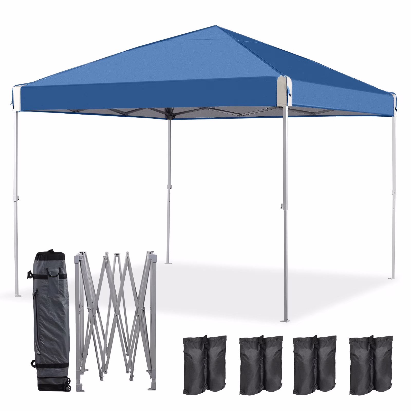 XiHuaZhaoChen Canopy Tent Easy Set-up Outdoor Patio Canopy Adjustable Straight Leg Heights Instant Shelter with Wheeled Bag,Gray,10' x 10' - Image 3