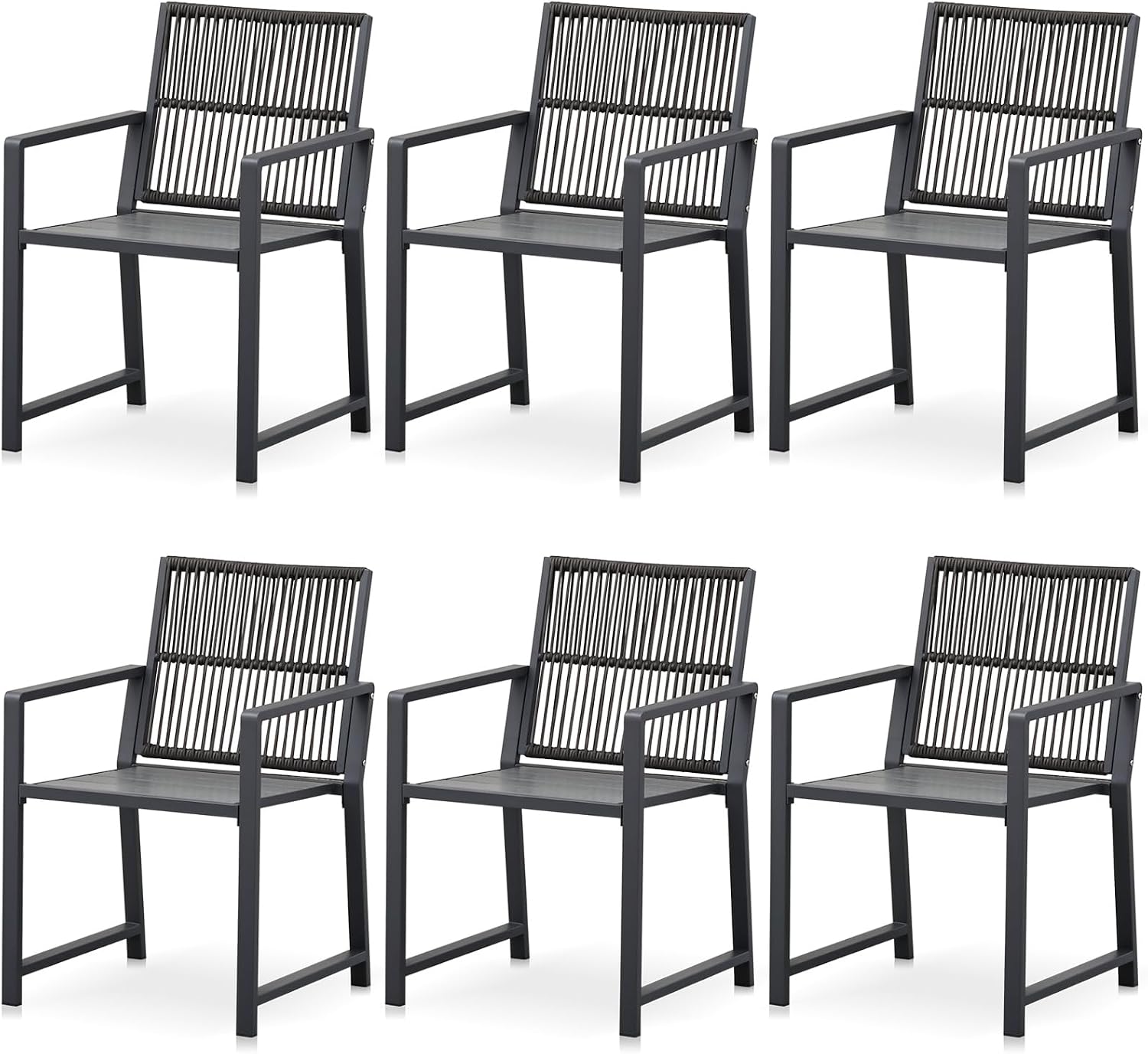 Outdoor HDPE Patio Dining Chairs ,400Lbs,Black,Set of 2 - Image 18