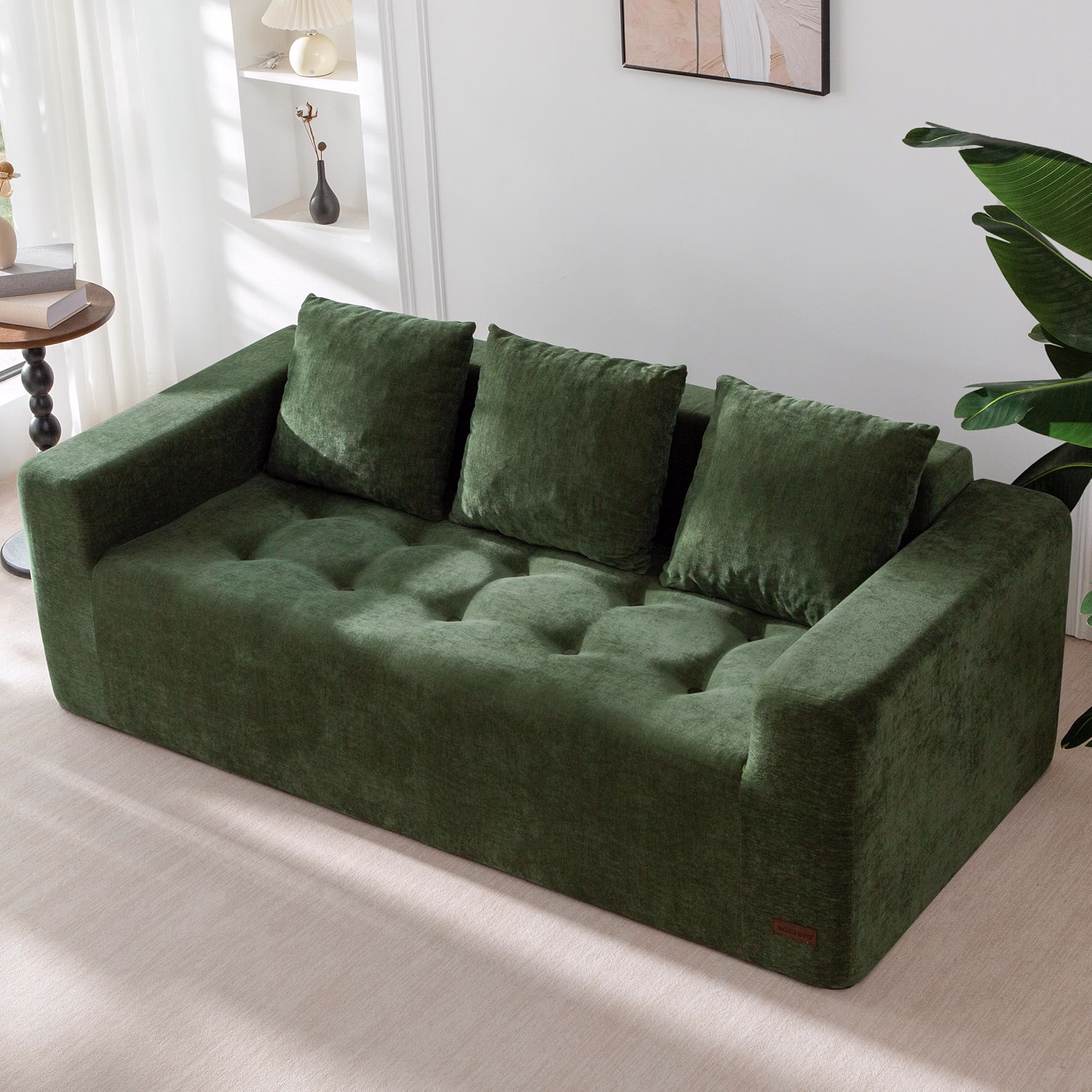 Modular Sofa Couch, 61" Loveseat Boneless Cloud Couch with Deep Seat, Chenille Upholstered Living Room Comfy Sofa Chair for Living Room, No Assembly Required, Dark Grey - Image 2