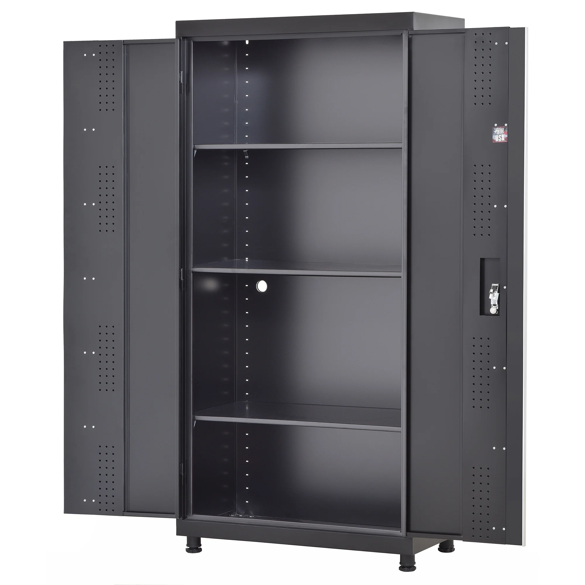 Muscle Rack Heavy-Duty Welded Steel Garage Storage Cabinet, Matte Black - Image 3