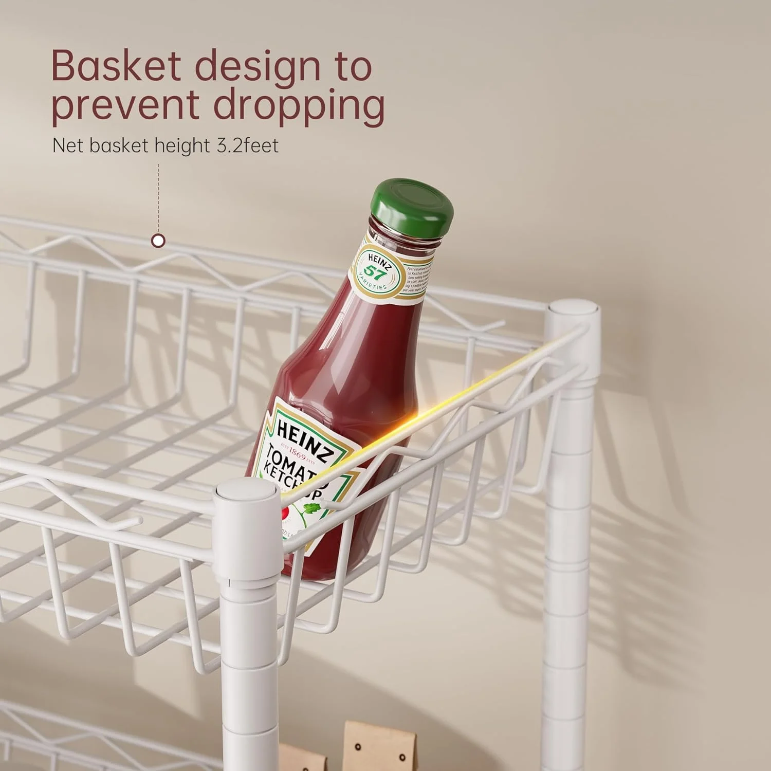 6 Tier Wire Shelving Unit with Wheels Baskets Storage Rack Corner Shelves Adjustable Shelf Closet Bathroom Organizers Metal Pantry Kitchen Garage Laundry Room 13.5" D x 13.5" W x 63" H Silver - Image 23