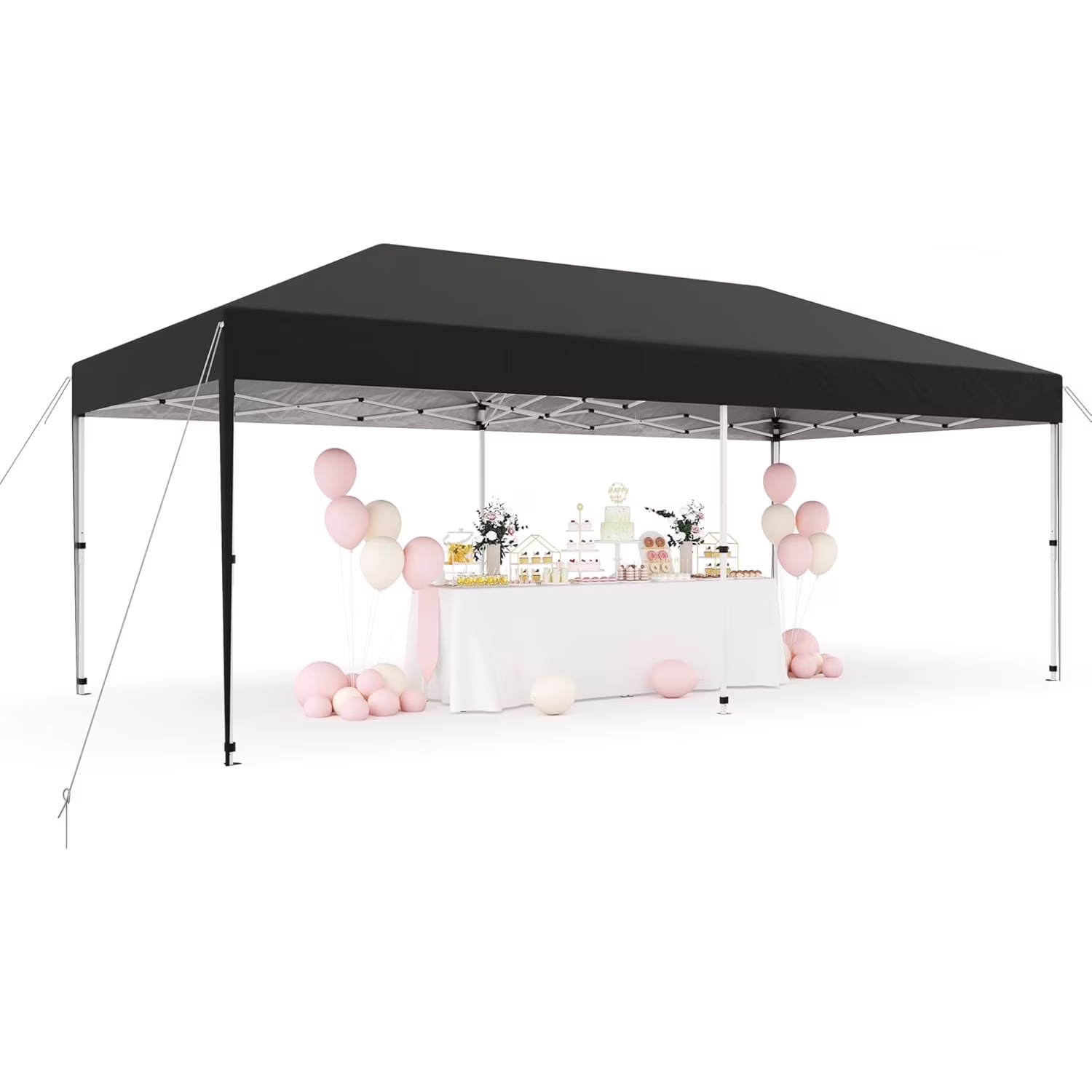 Telyswee 10'x 20' Pop Up Canopy Tent for Parties, Heavy Duty Commercial Canopy Tent Outdoor Vendor Party Tent Waterproof Gazebo Shelter for Patio Outdoor Party Events