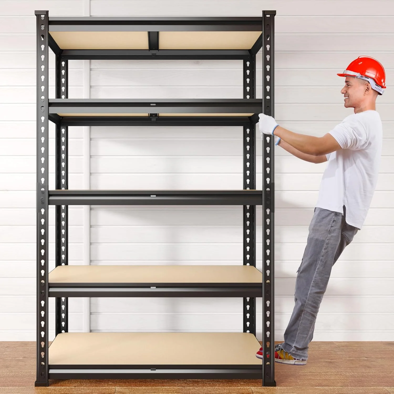 Storage Shelves 5 Tier Garage Shelving Heavy Duty Adjustable Garage Shelves, Utility Rack Shelf, Shelving Units for Storage Warehouse Pantry Closet, 35.5" W x 11.9" D x 72" H, 4 Pack - Image 2