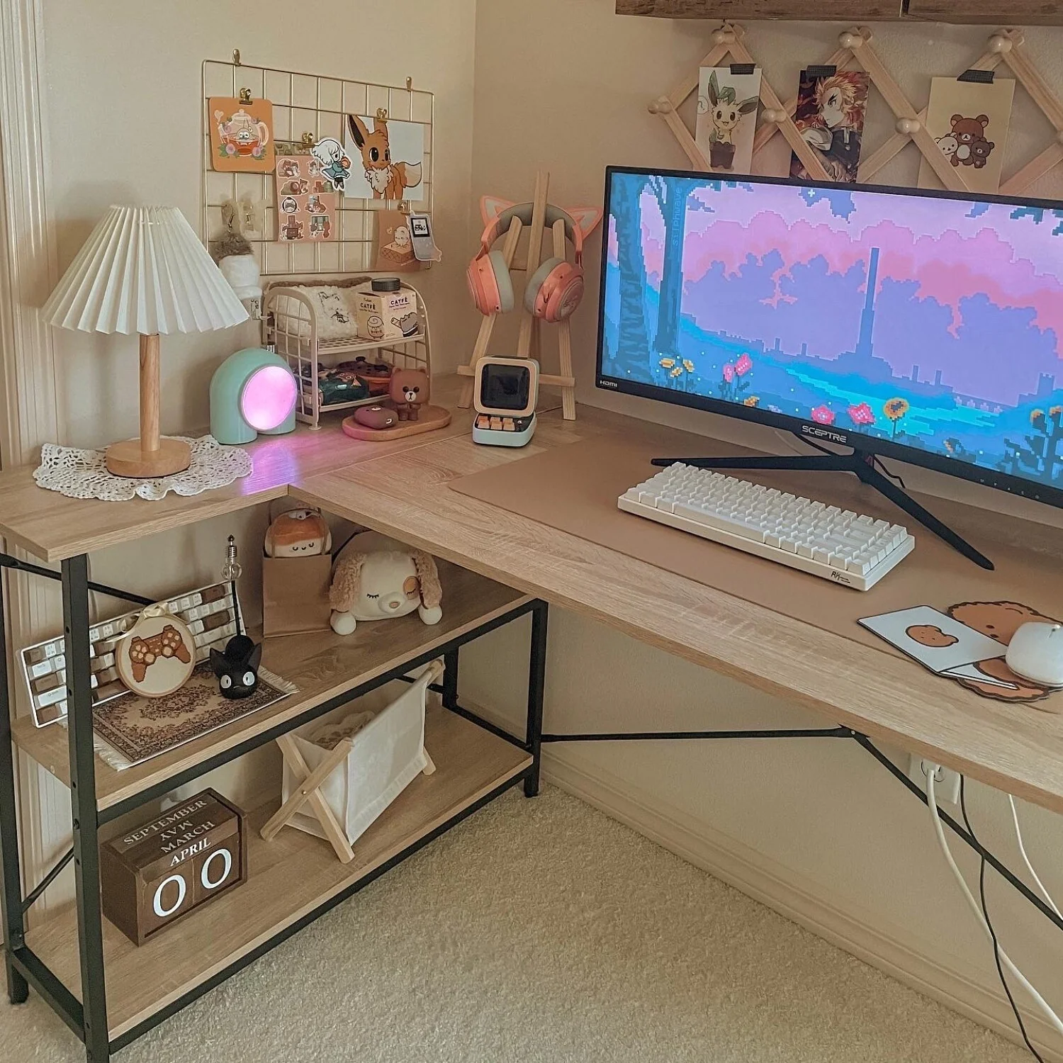 Small L Shaped Computer Desk with Storage Shelves, Compact Corner Workstation for Home Office and Study - Image 25