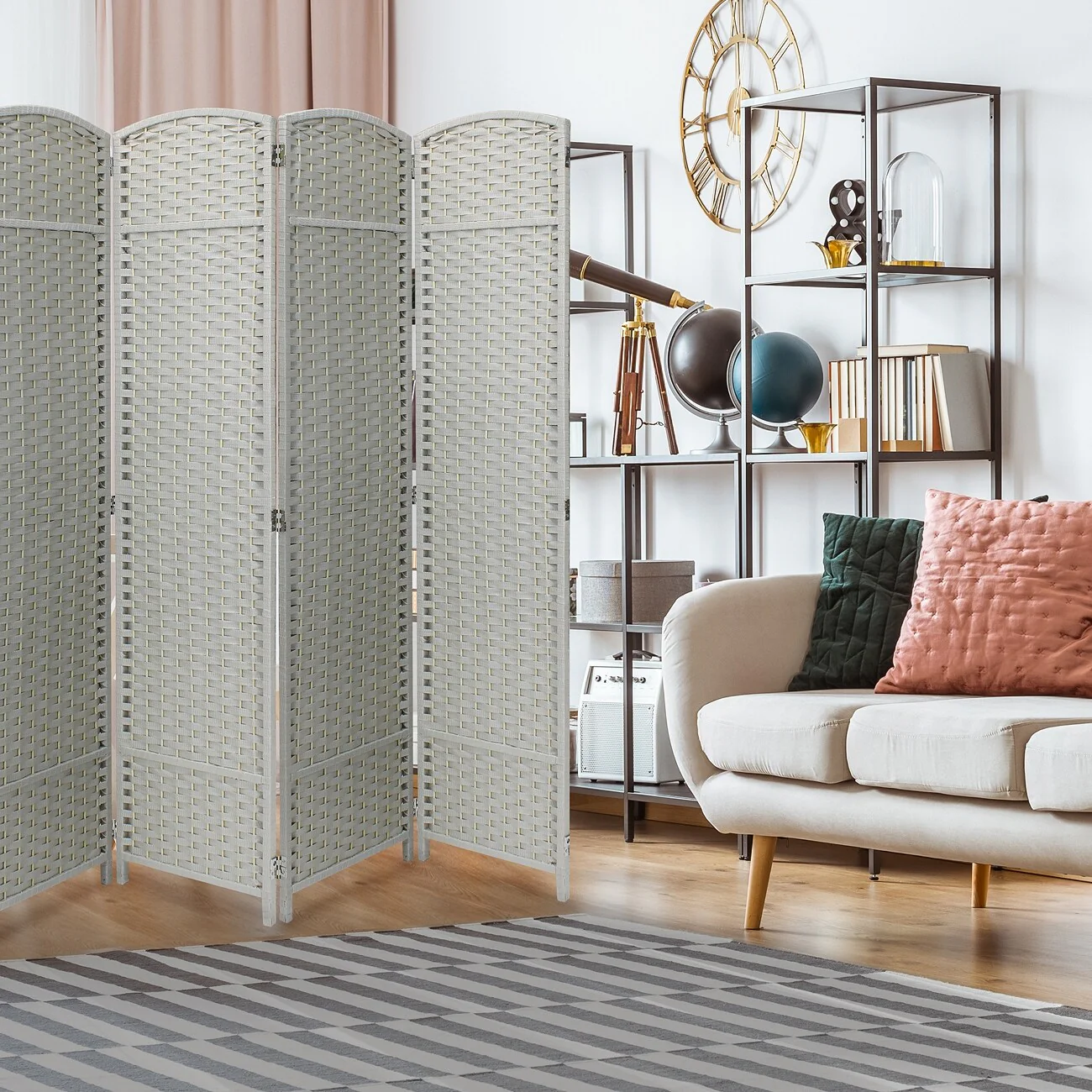 Tall Folding Room Divider Screen, Portable Privacy Partition Wall Panel for Bedroom, Living Room and Office - Image 13