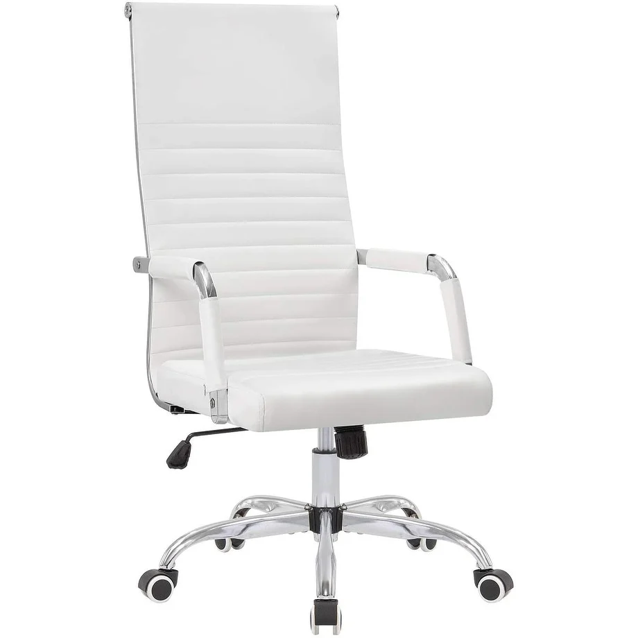Ribbed High Back Office Chair, Ergonomic Conference Desk Chair for Home Office, Meeting Room and Workspace - Image 3