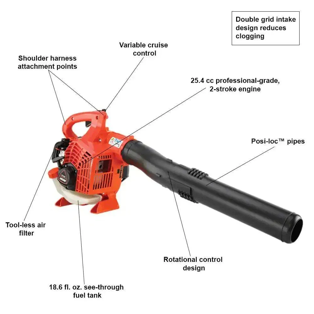 170 MPH 453 CFM 25.4 cc Gas 2-Stroke Cycle Handheld Leaf Blower - Image 2